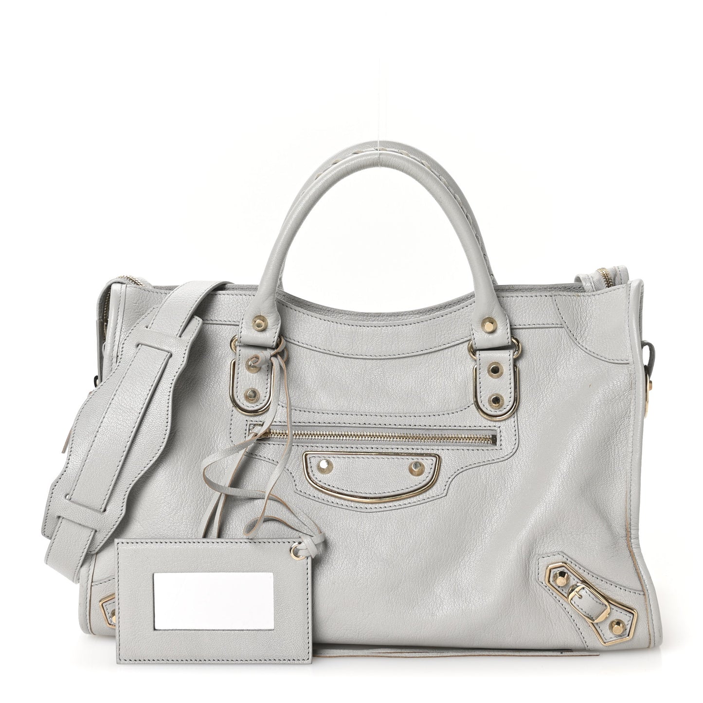 Chevre Gold Metallic Edge Hardware City Gris Glace