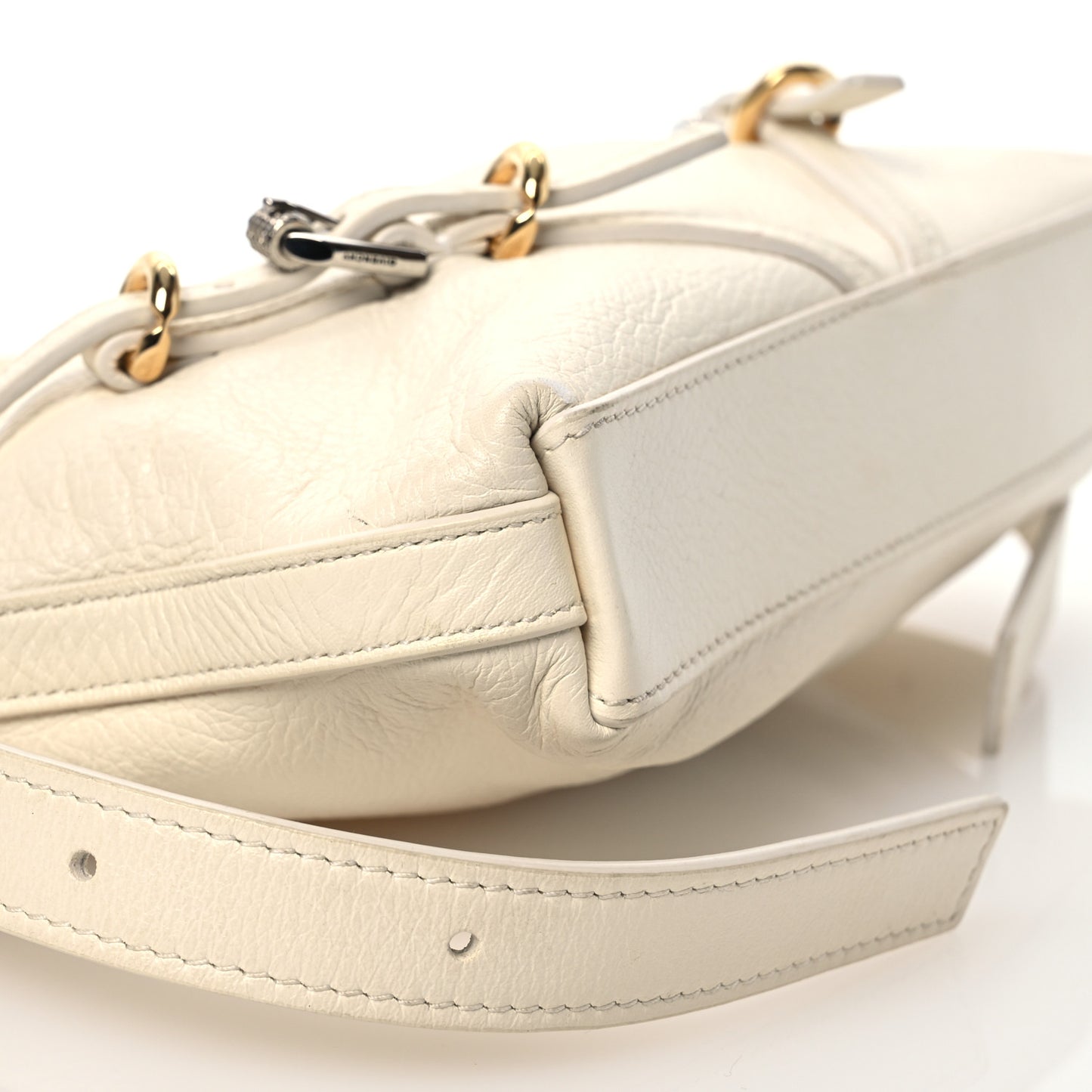 Tumbled Calfskin Mini Voyou Boyfriend Party Bag White