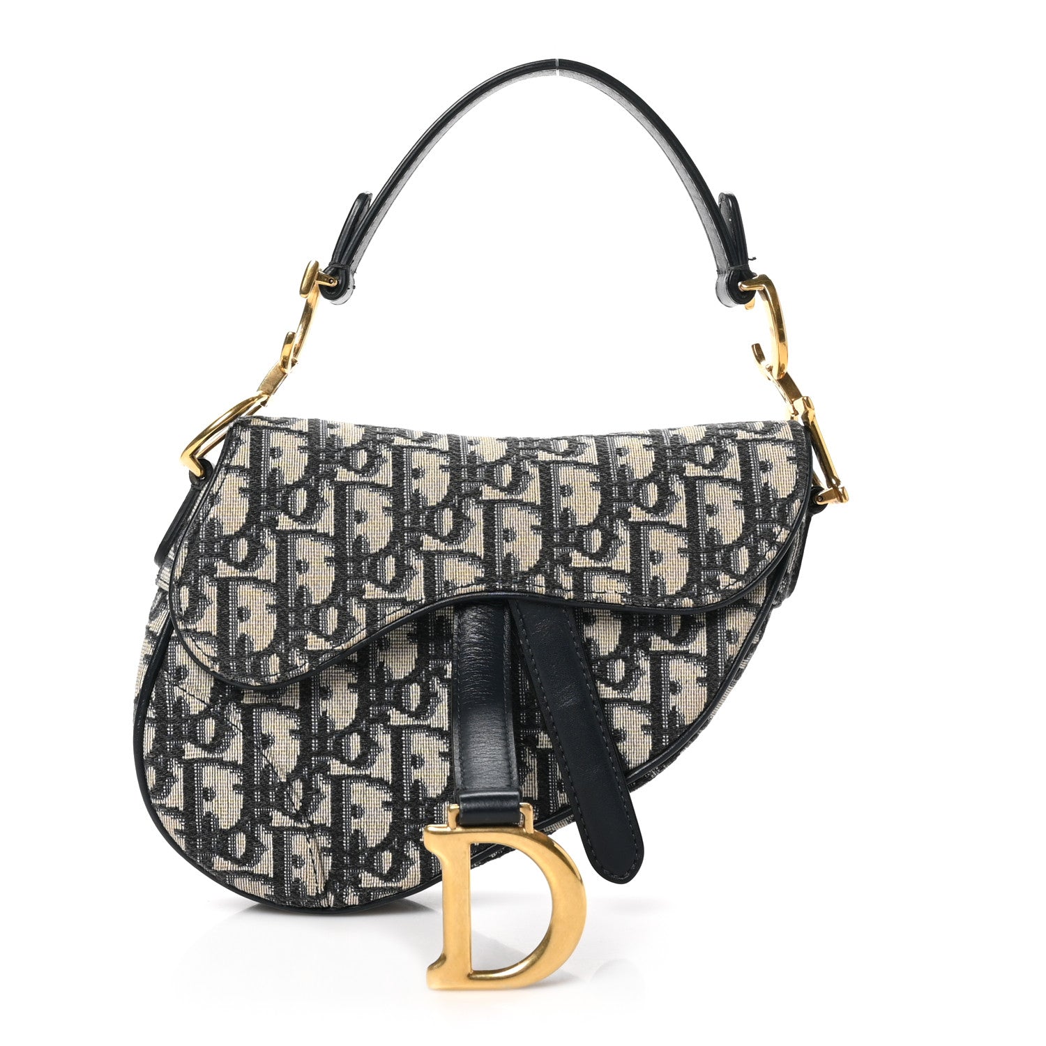 Christian Dior Oblique Mini Saddle Bag Blue 1 of 10