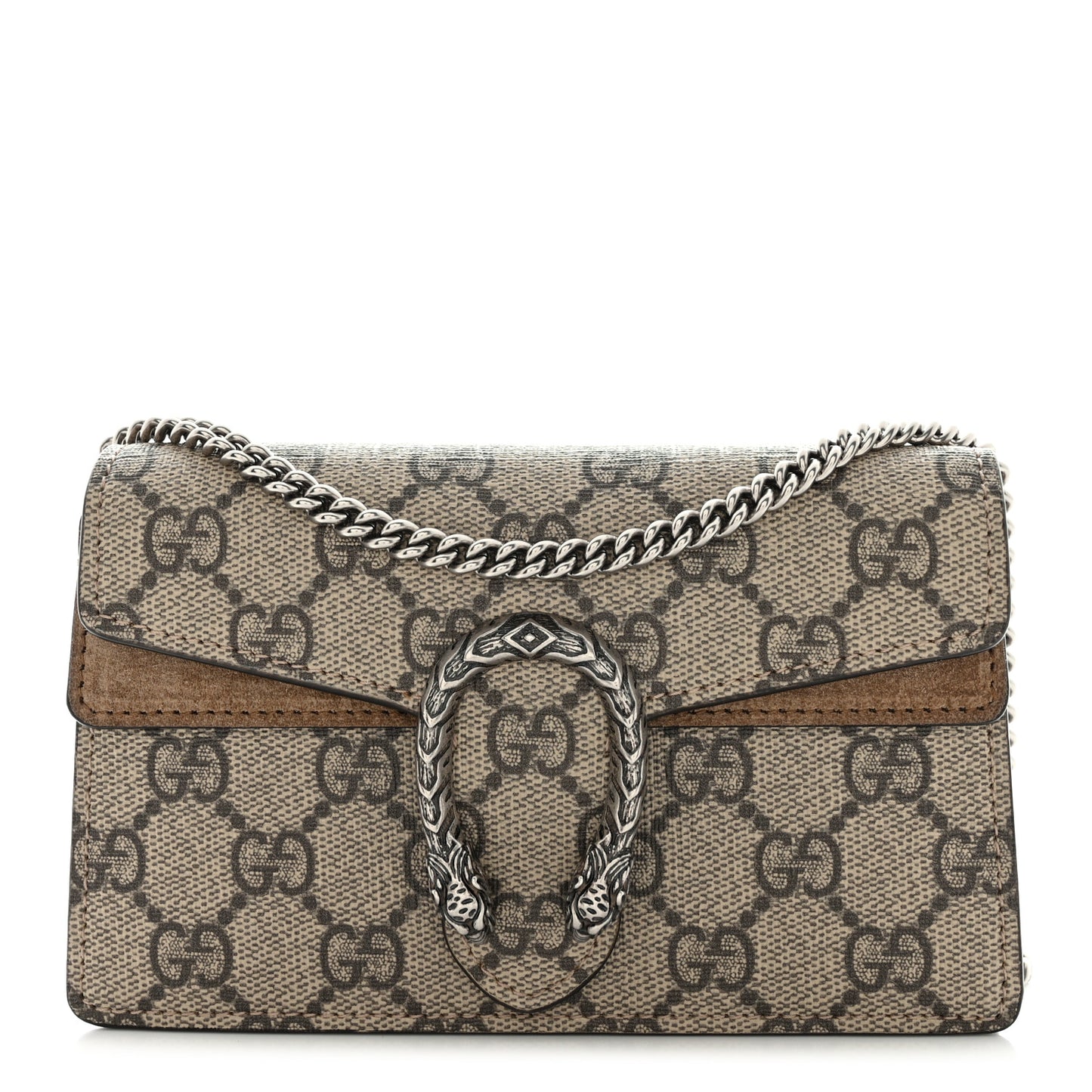 GG Supreme Monogram Super Mini Dionysus Shoulder Bag Taupe