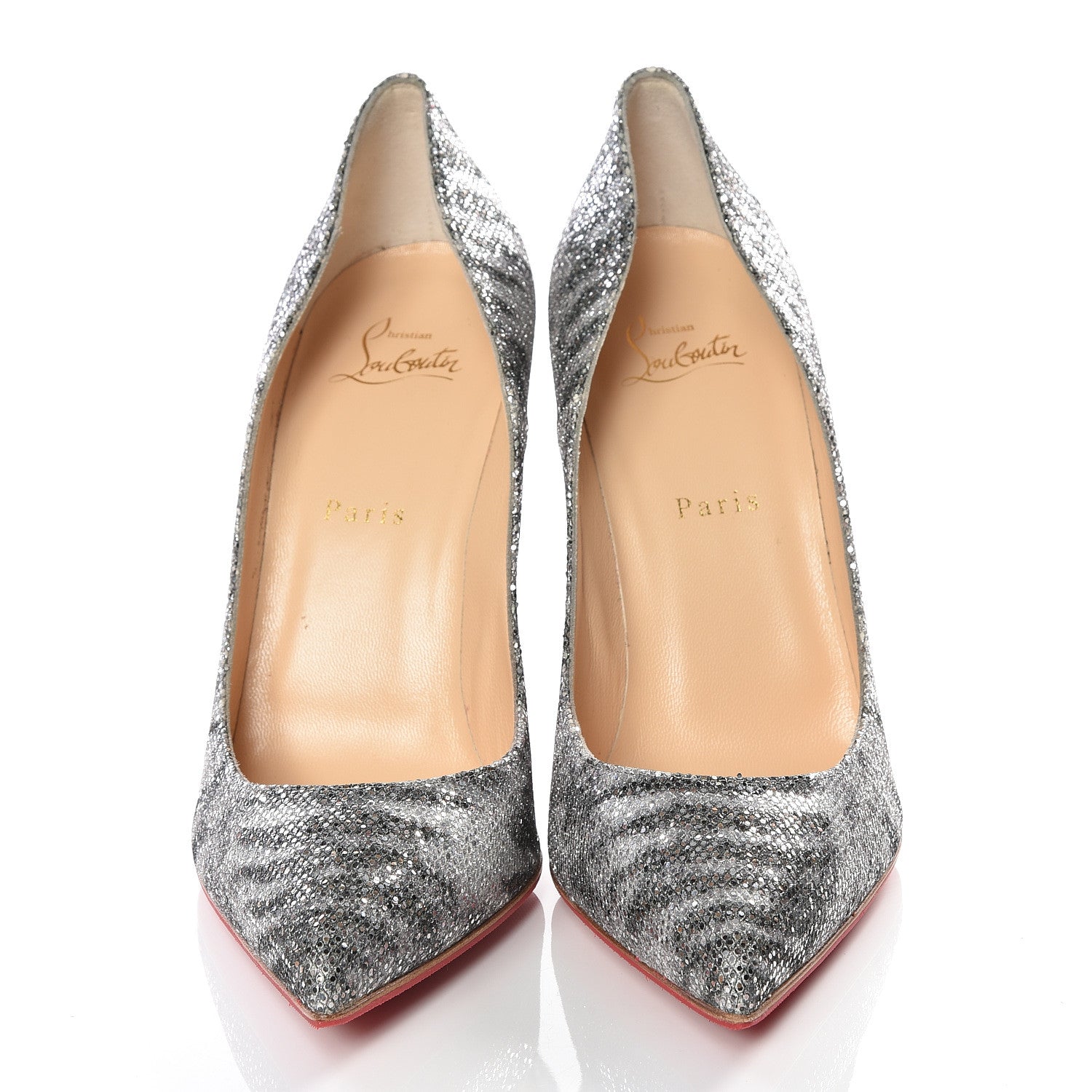 Christian Louboutin Glitter Sirene Pigalle Follies 100 Pumps 39.5 Silver 3 of 11