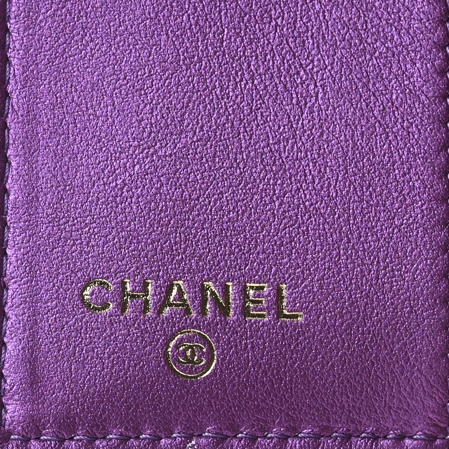 Chanel Iridescent Lambskin Quilted Double Flap Wallet Purple 6 of 15