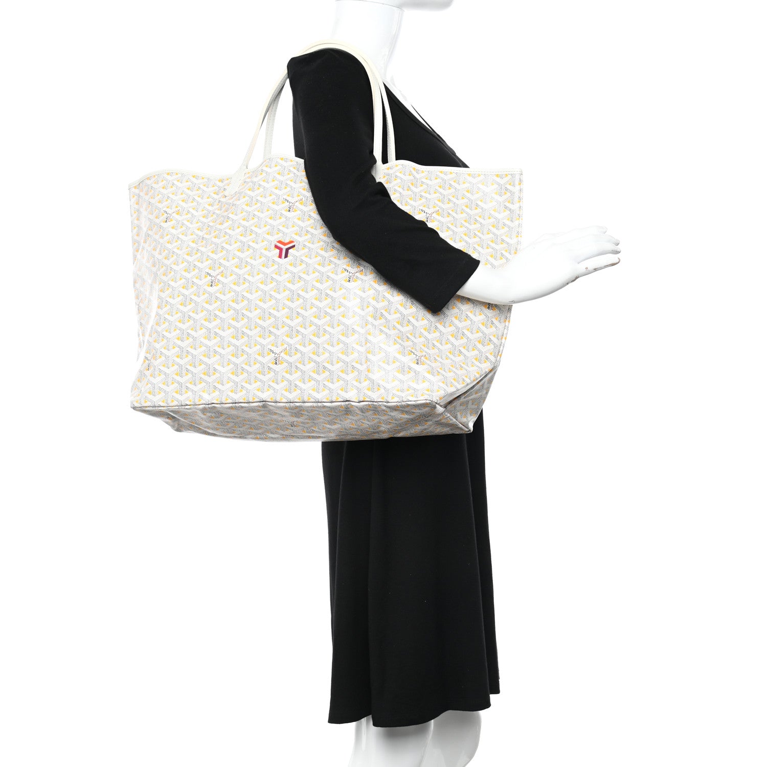 Goyard Goyardine Saint Louis Claire Voie GM White Yellow 2 of 11