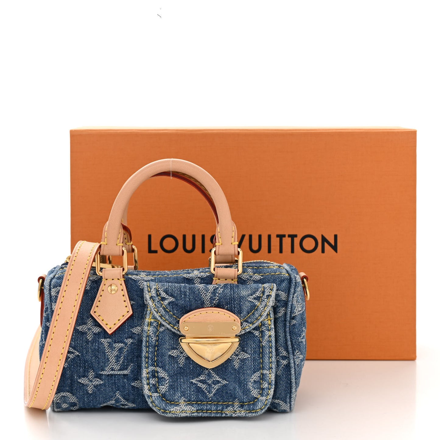 Monogram Denim Nano Speedy Blue