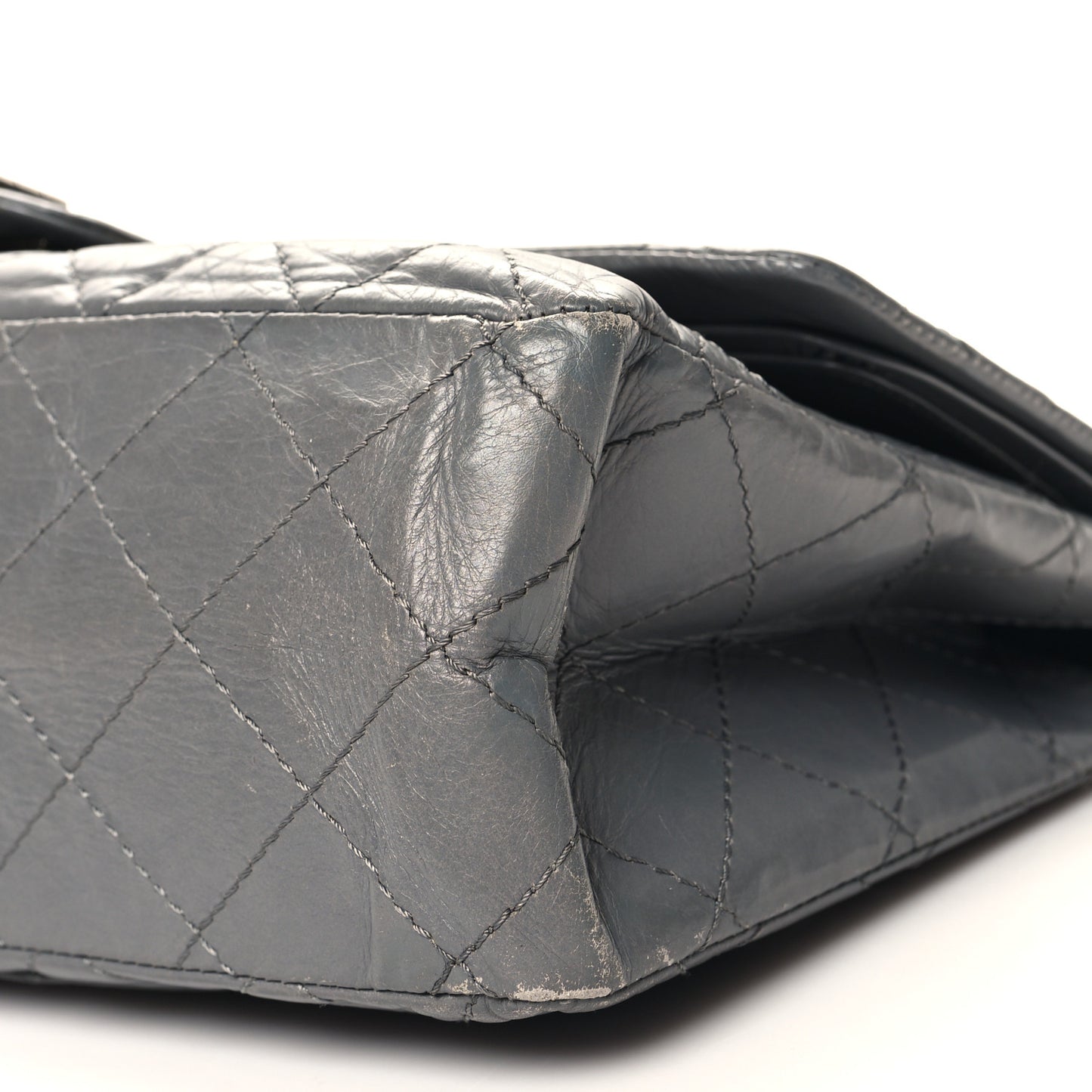 Aged Calfskin Quilted 2.55 Reissue 227 Flap Grey