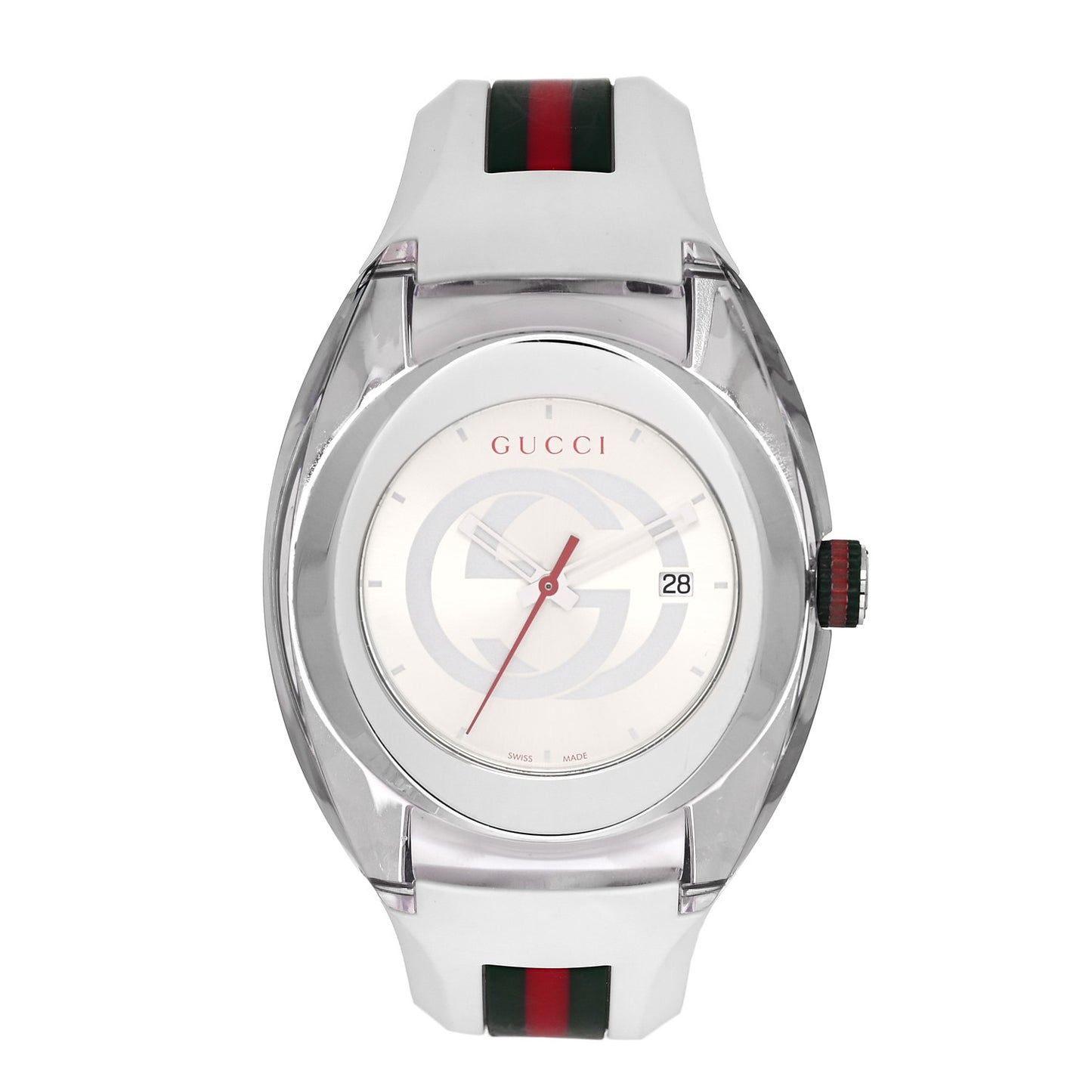 Stainless Steel Rubber 46mm Sync Web Quartz Watch White