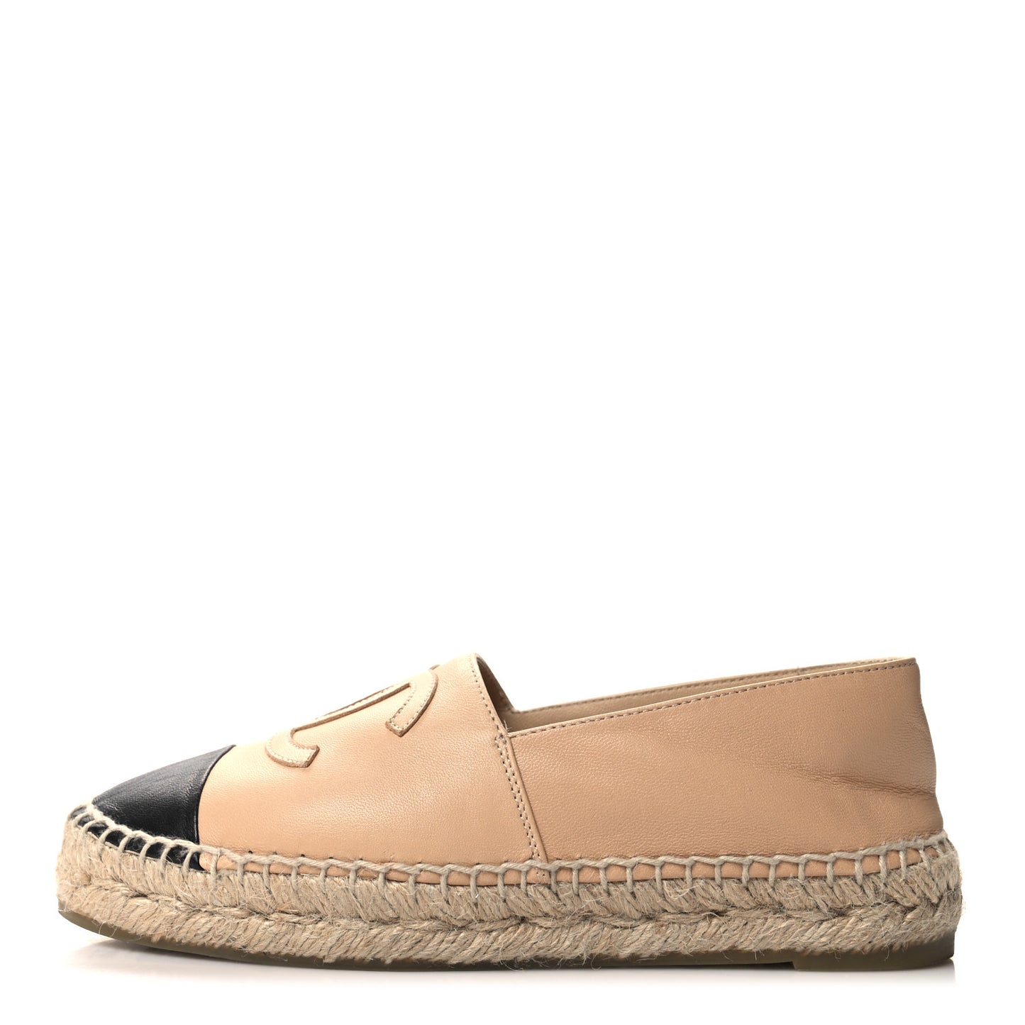 Lambskin CC Espadrilles 35 Beige Black