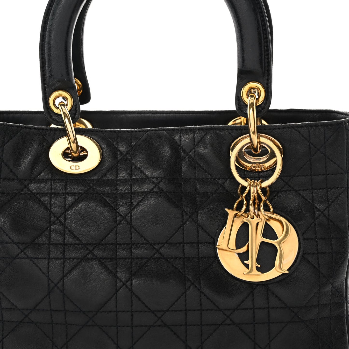 Lambskin Cannage Medium Lady Dior Black