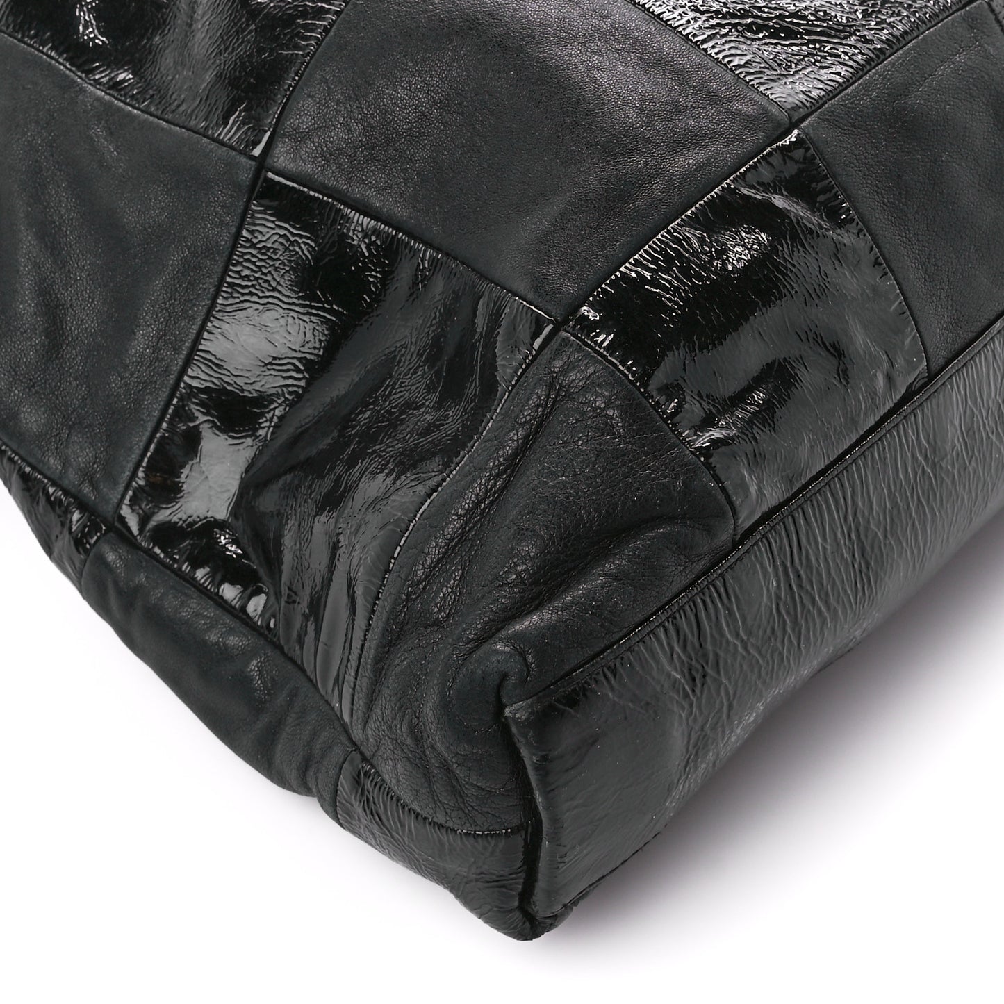 Patent Patchwork Brooklyn Tote Black