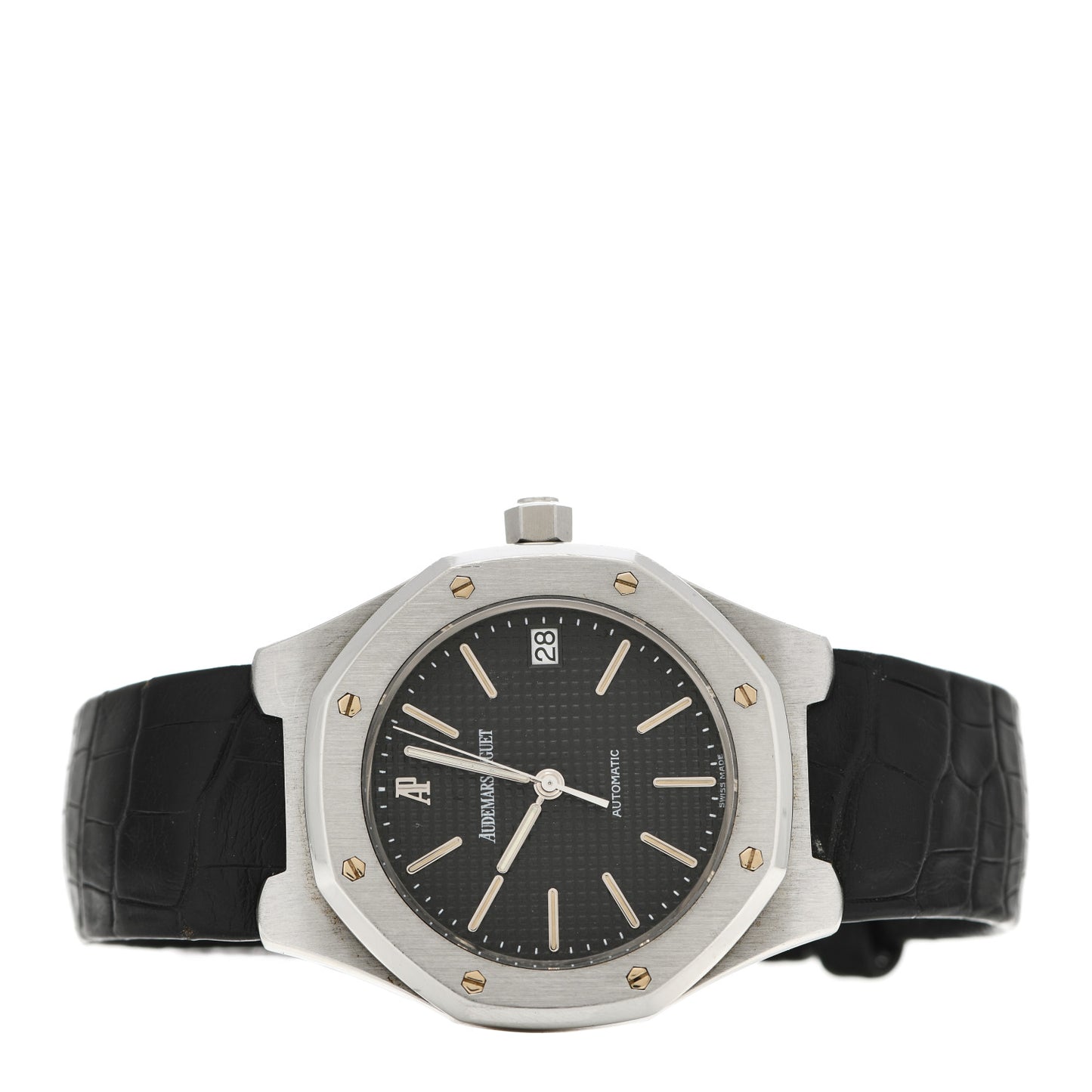 Stainless Steel Alligator 36mm Royal Oak Automatic Watch Black 14800ST