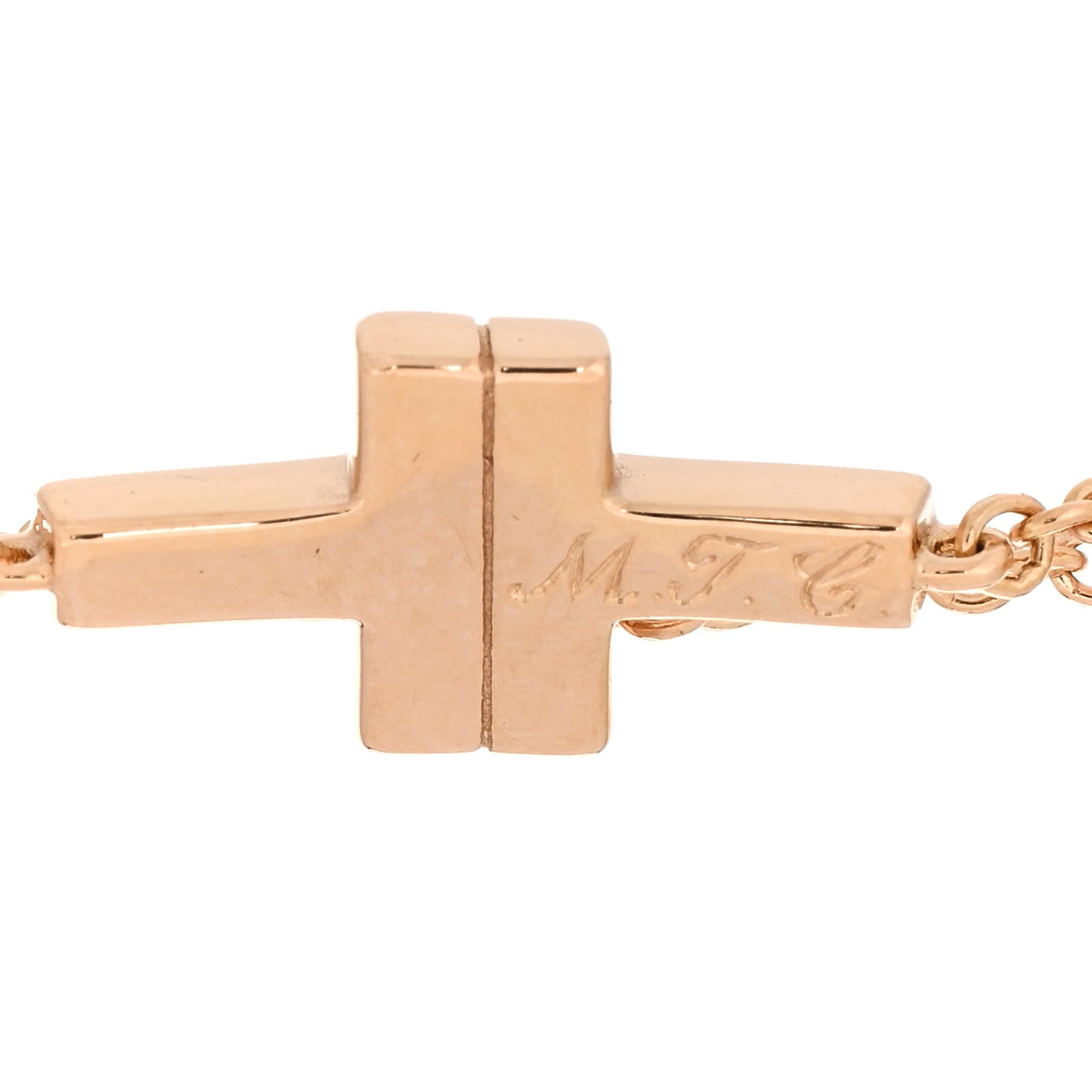 18K Rose Gold T Double Chain Bracelet