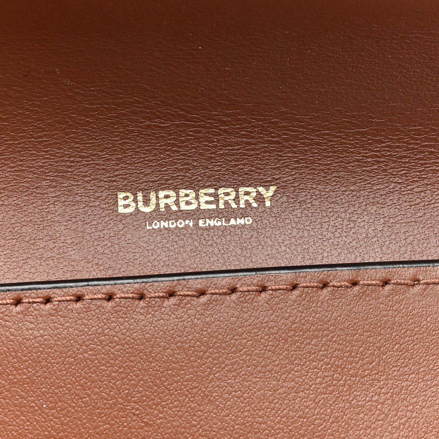 Grainy Calfskin Vintage Check Lila Tri-Fold Wallet Tan