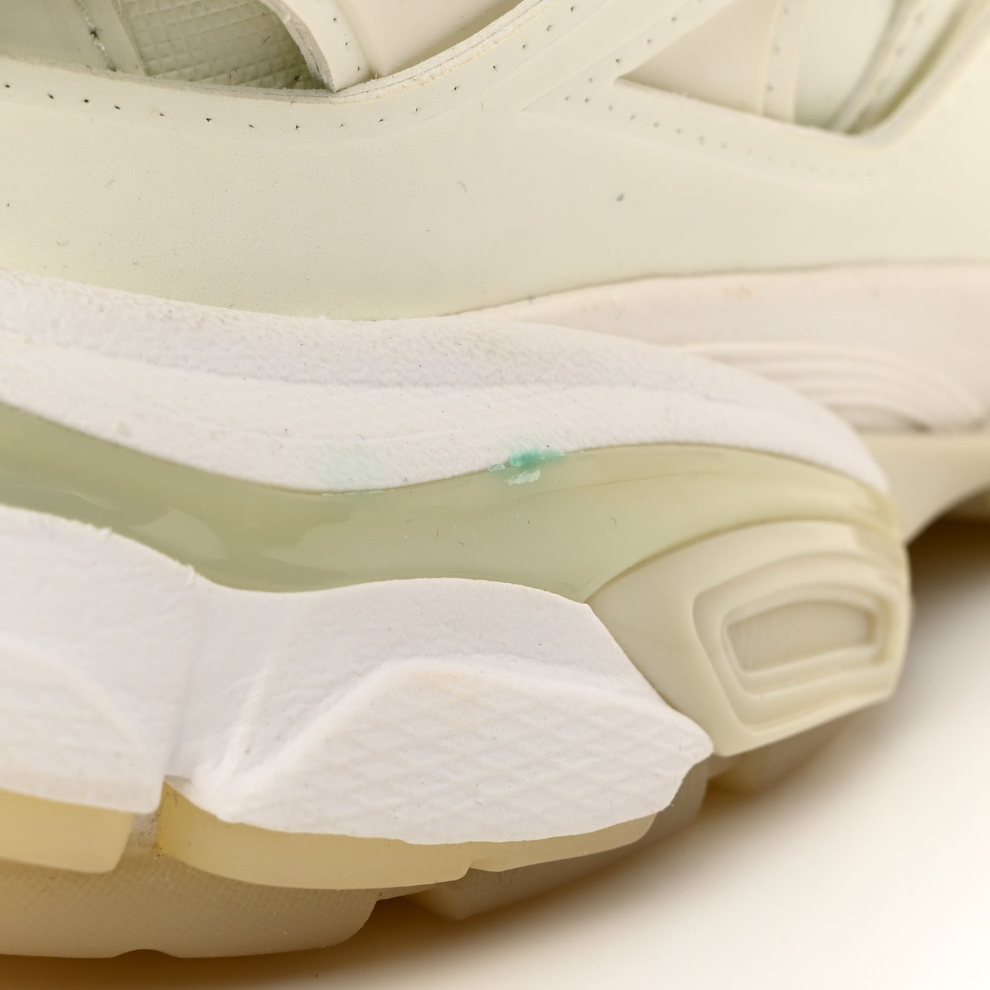 Mesh Nubuck Effect Fabric Glow in the Dark Womens Track Sneakers 41 White