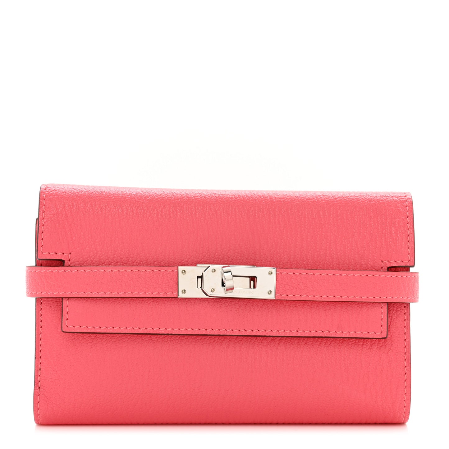Chevre Mysore Kelly Medium Wallet Rose Lipstick