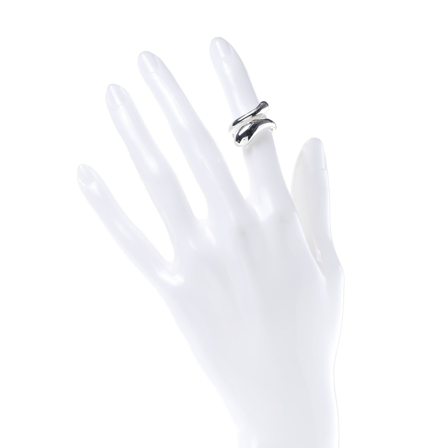 Tiffany Sterling Silver Elsa Peretti Teardrop Ring 47 4 2 of 5