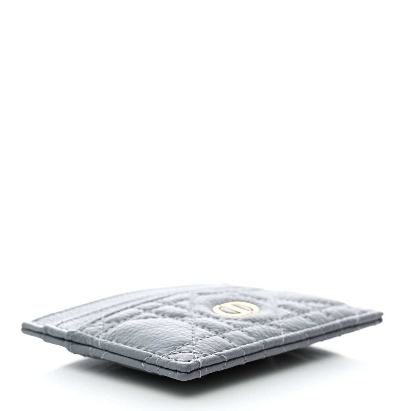 Supple Calfskin Cannage Caro Five-Slot Card Holder Cloud Blue