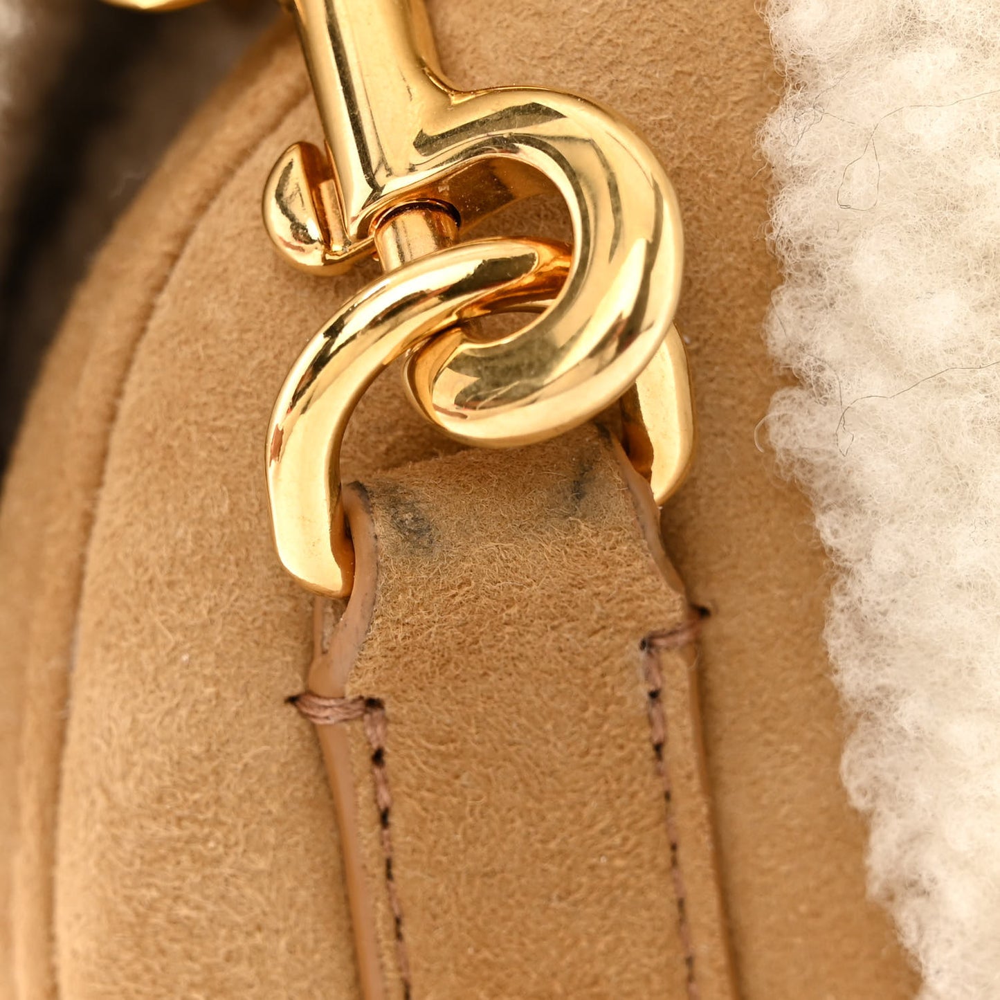 Suede Shearling Medium Bobby Flap Natural
