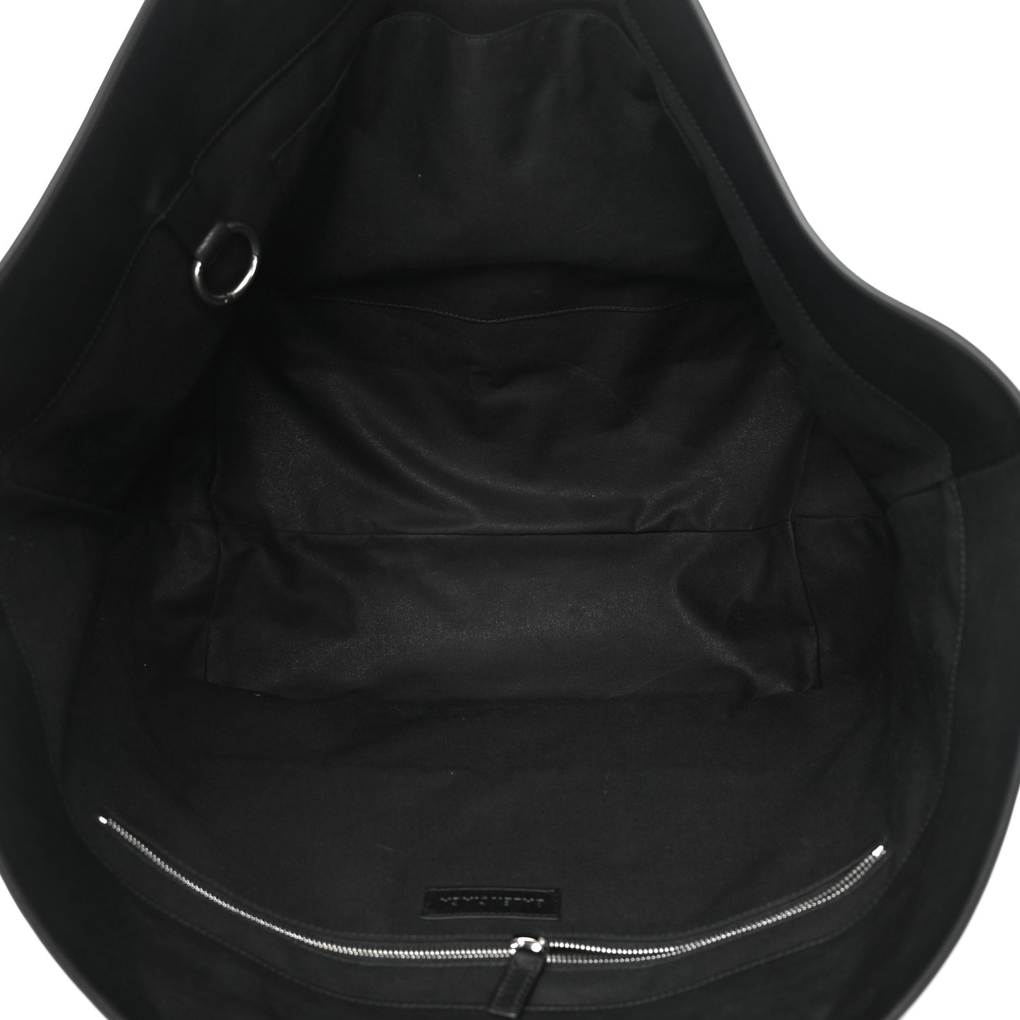 Cotton Canvas Calfskin Cities Paris Jumbo Large Tote Bag Black White