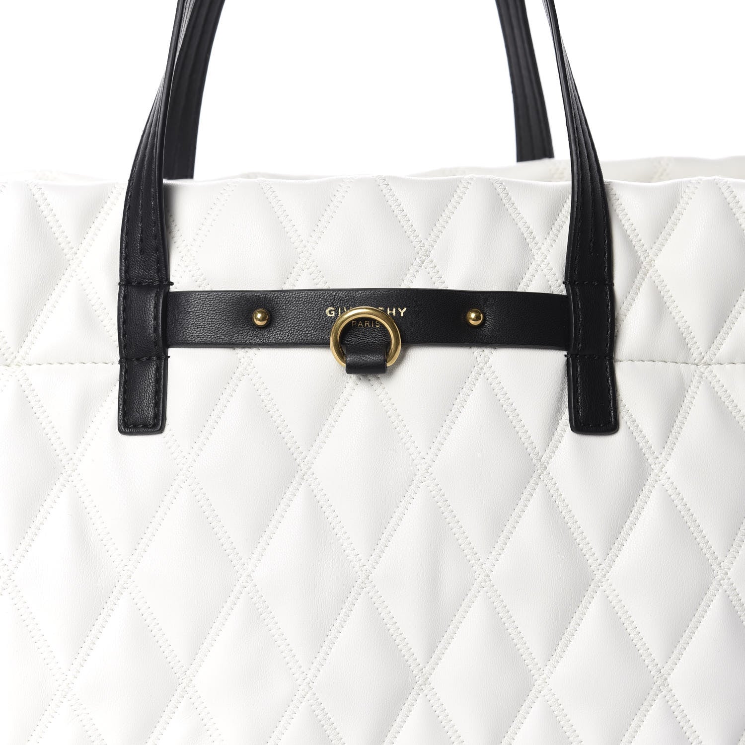 Givenchy Rubber Effect Canvas Quilted Duo Shopper Tote White 9 of 9