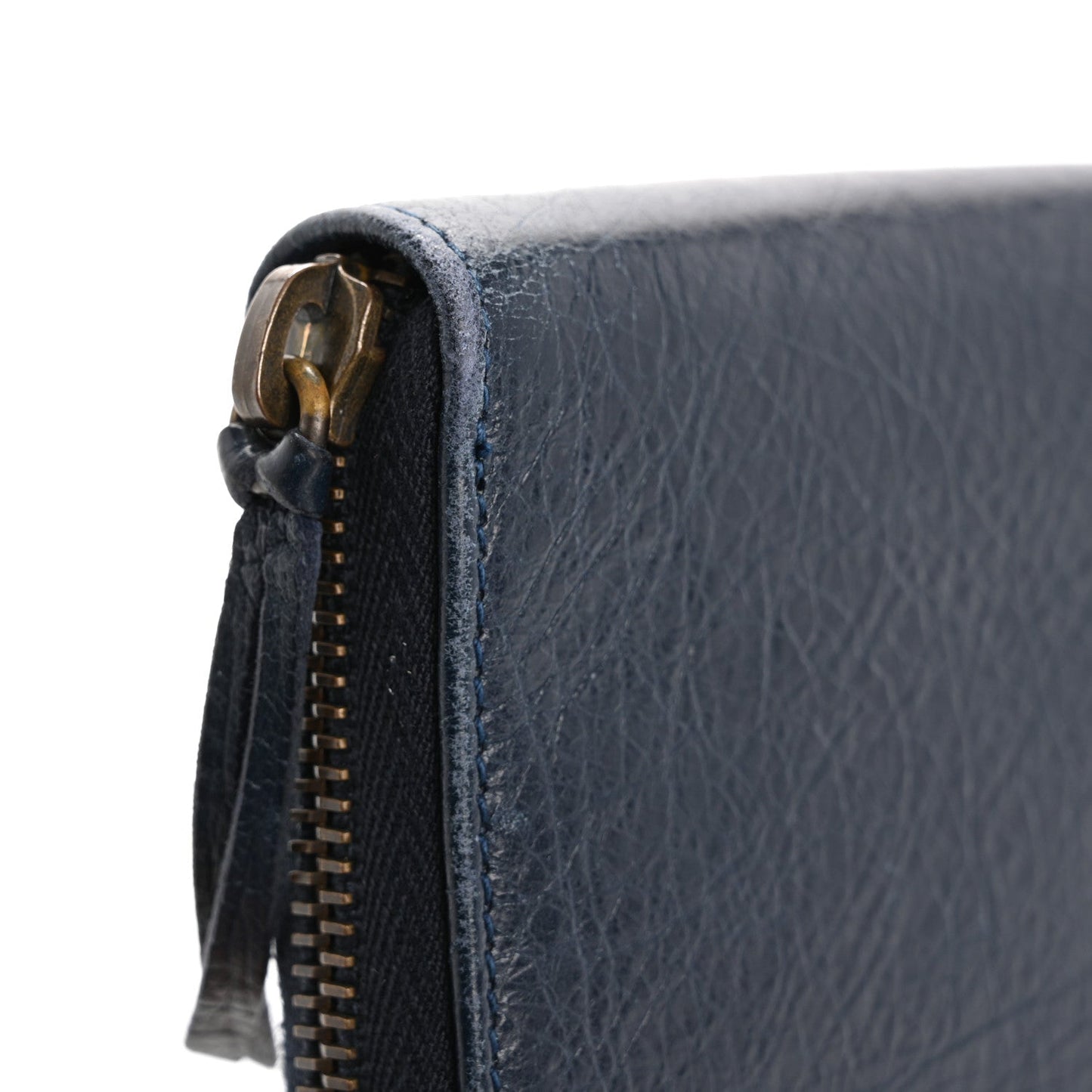 Agneau Classic Hardware Continental Zip Around Wallet Bleu Obscur