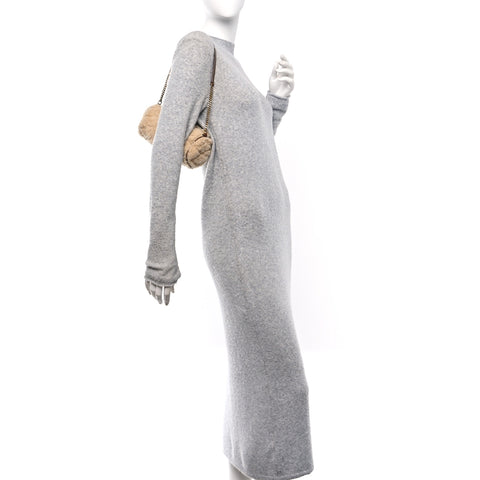 Shearling Monogram Mini Sade Tube Bag Natural