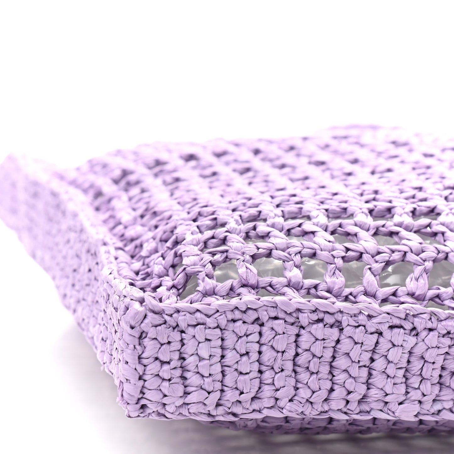 Yarn Raffia Effect Crochet Logo Embroidered Tote Bag Lilium