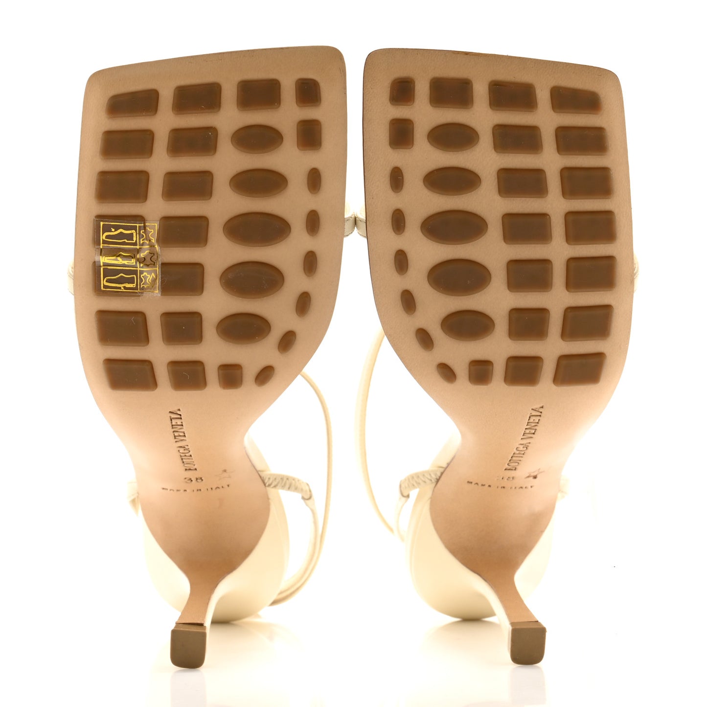 Lambskin Studded Stretch Multi Strap 90mm Sandals 38 Sea Salt