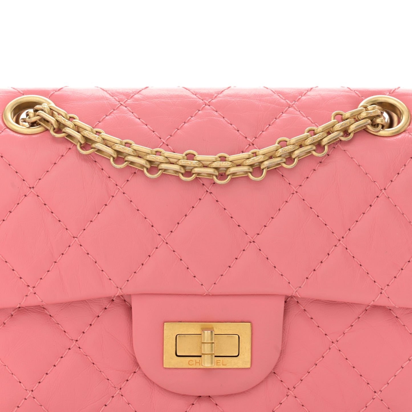 Aged Calfskin Quilted 2.55 Reissue Mini Flap Pink