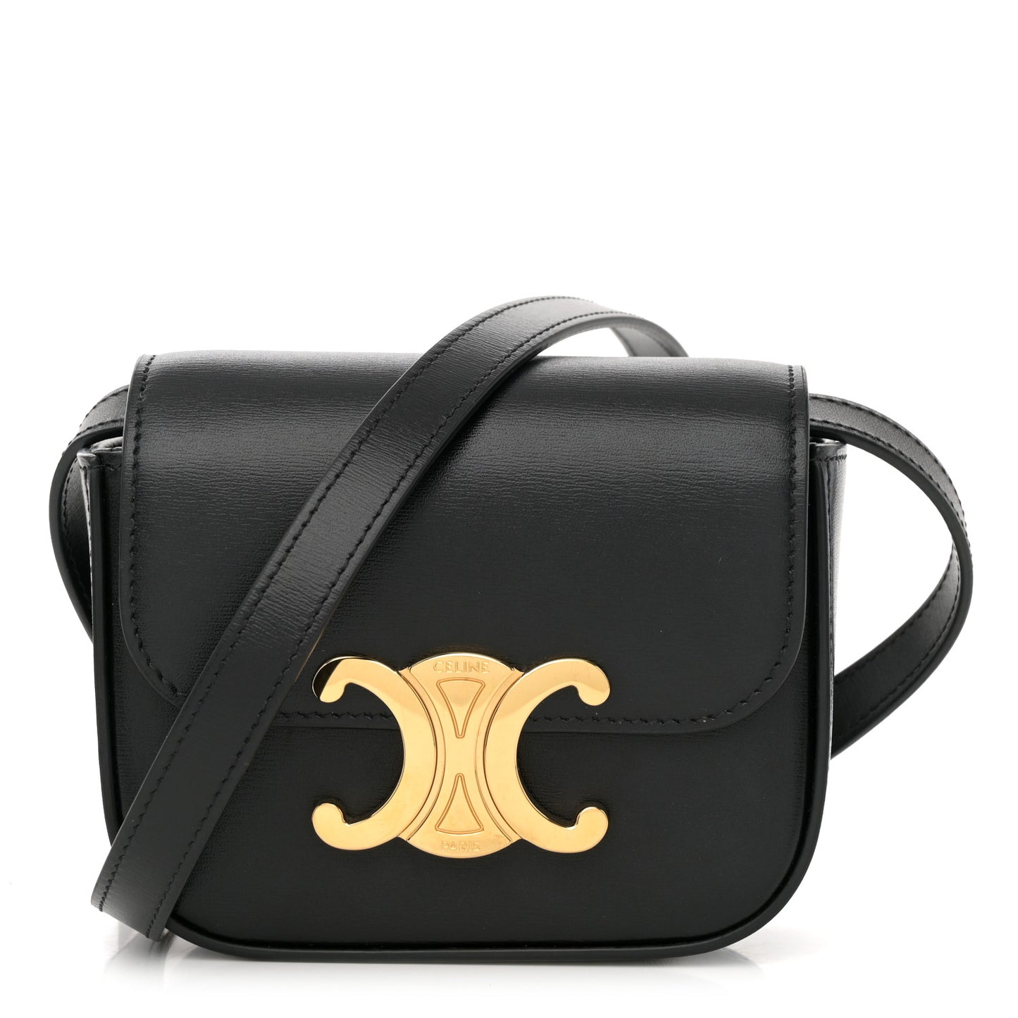 Shiny Calfskin Mini Triomphe Black