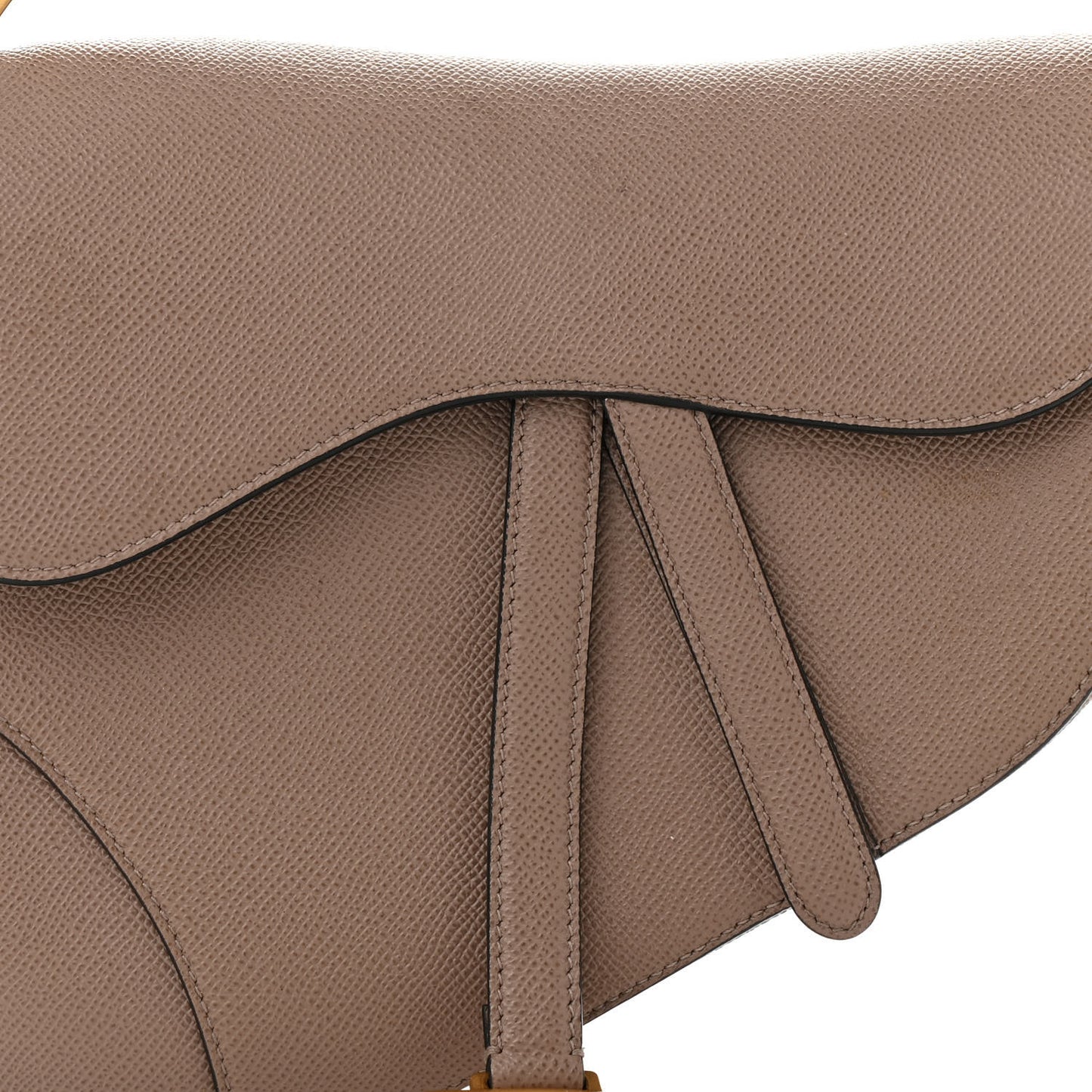 Grained Calfskin Saddle Bag Warm Taupe