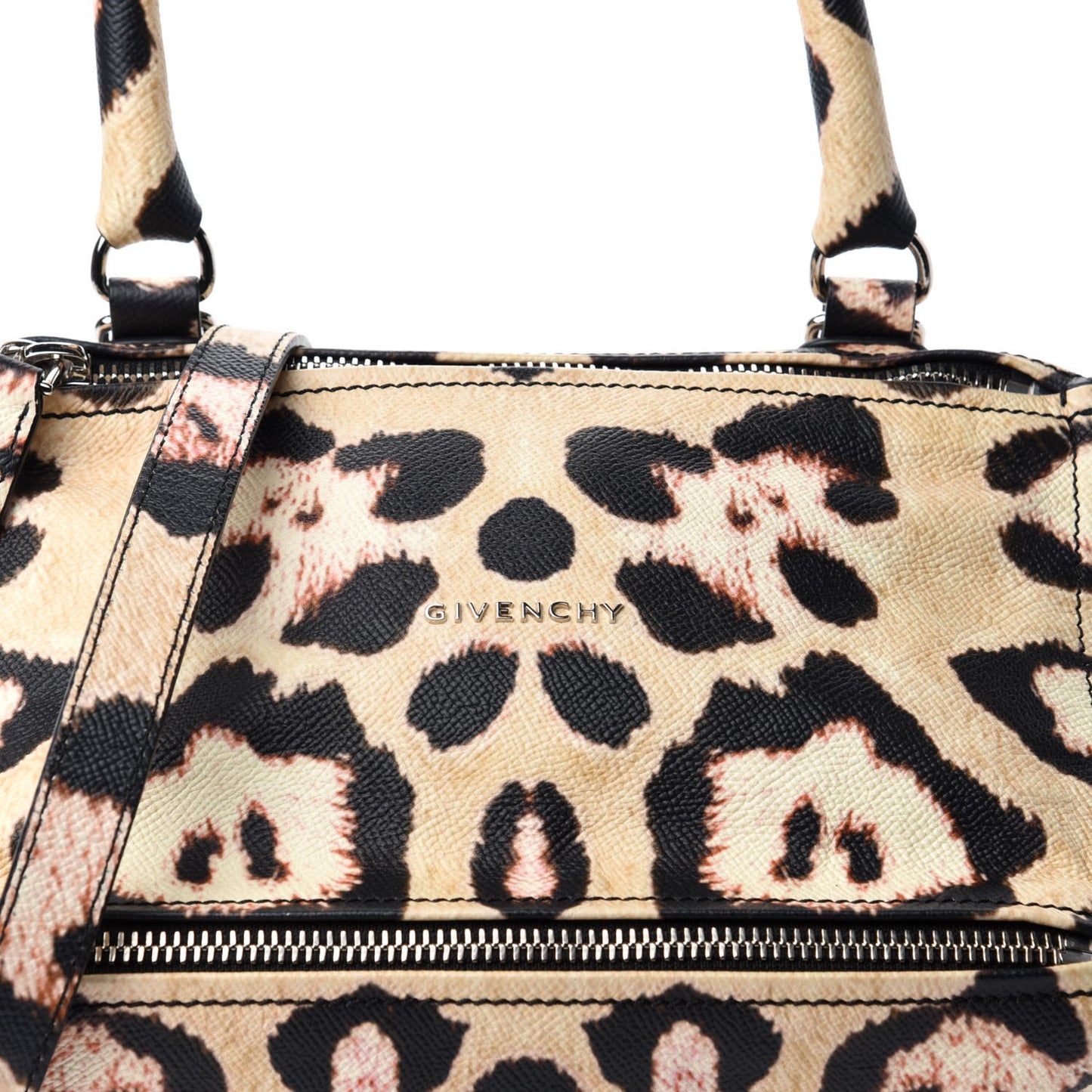 Calfskin Jaguar Print Small Pandora Multicolor