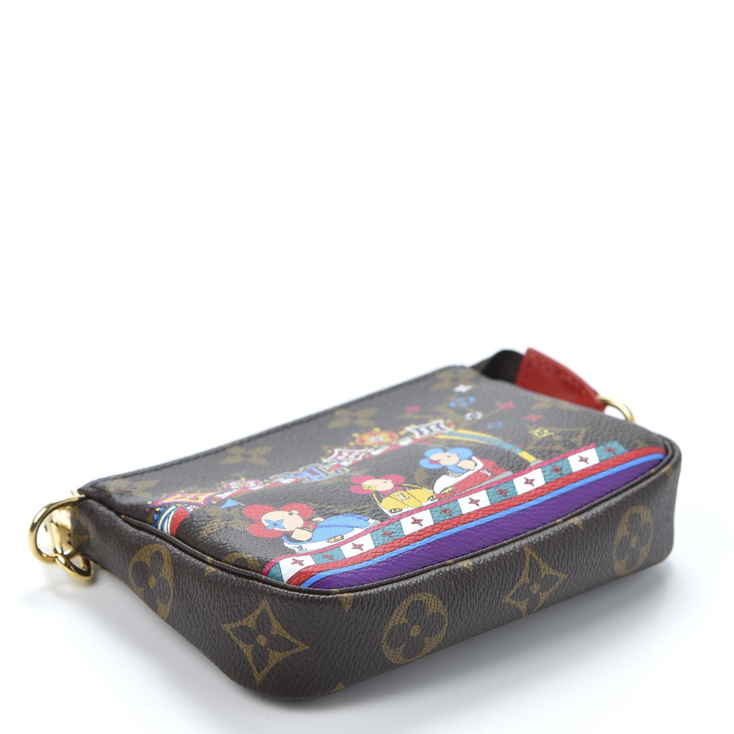 Louis Vuitton Monogram 2020 Christmas Animation Bumper Cars Mini Pochette Accessories Coquelicot 3 of 9