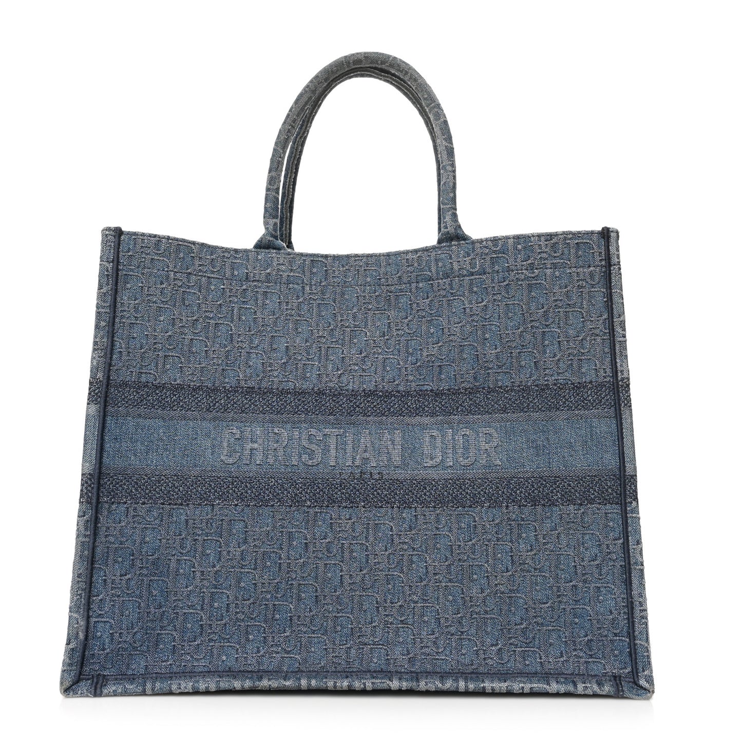 Oblique Denim Book Tote Denim Blue