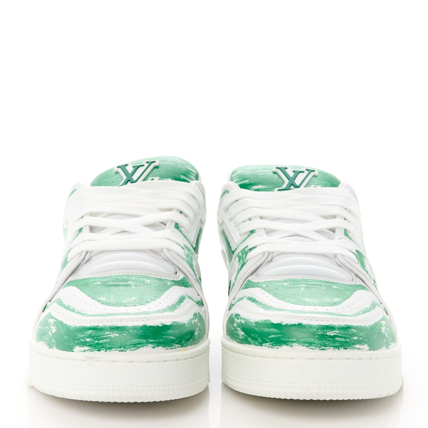 Calfskin Monogram Mens LV Trainer Sneakers 12 Green