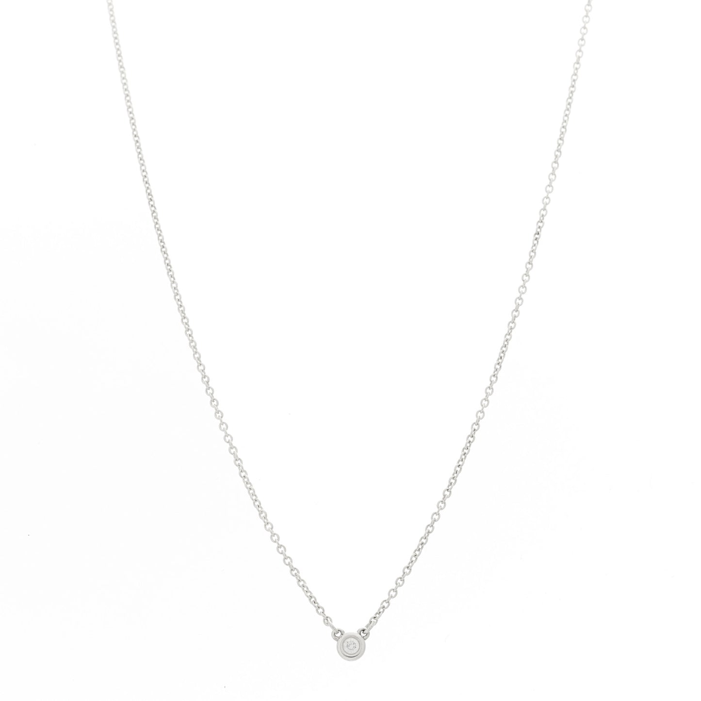 Sterling Silver Diamond .03ct Elsa Peretti Diamonds by the Yard Pendant Necklace