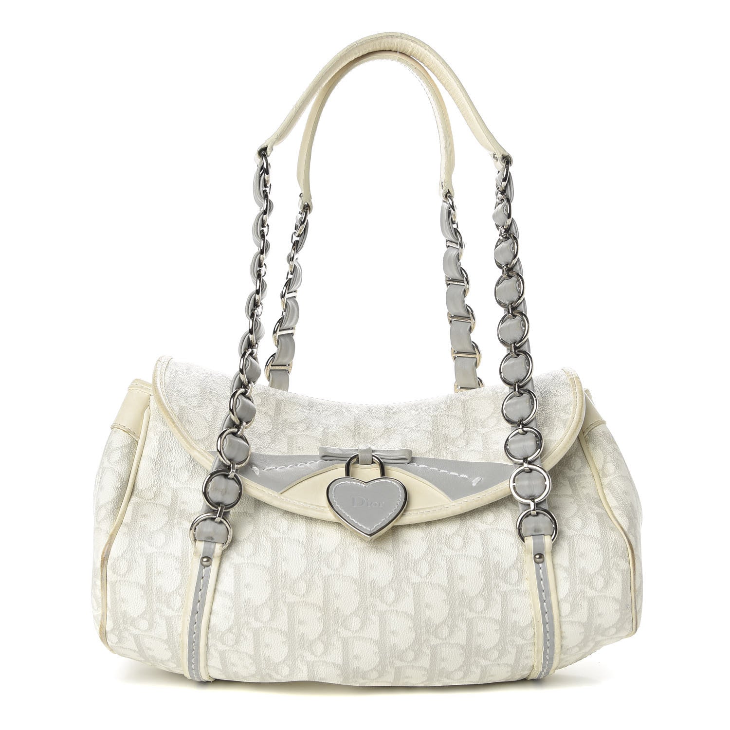 Christian Dior Monogram Romantique Trotter Bag Grey 670187