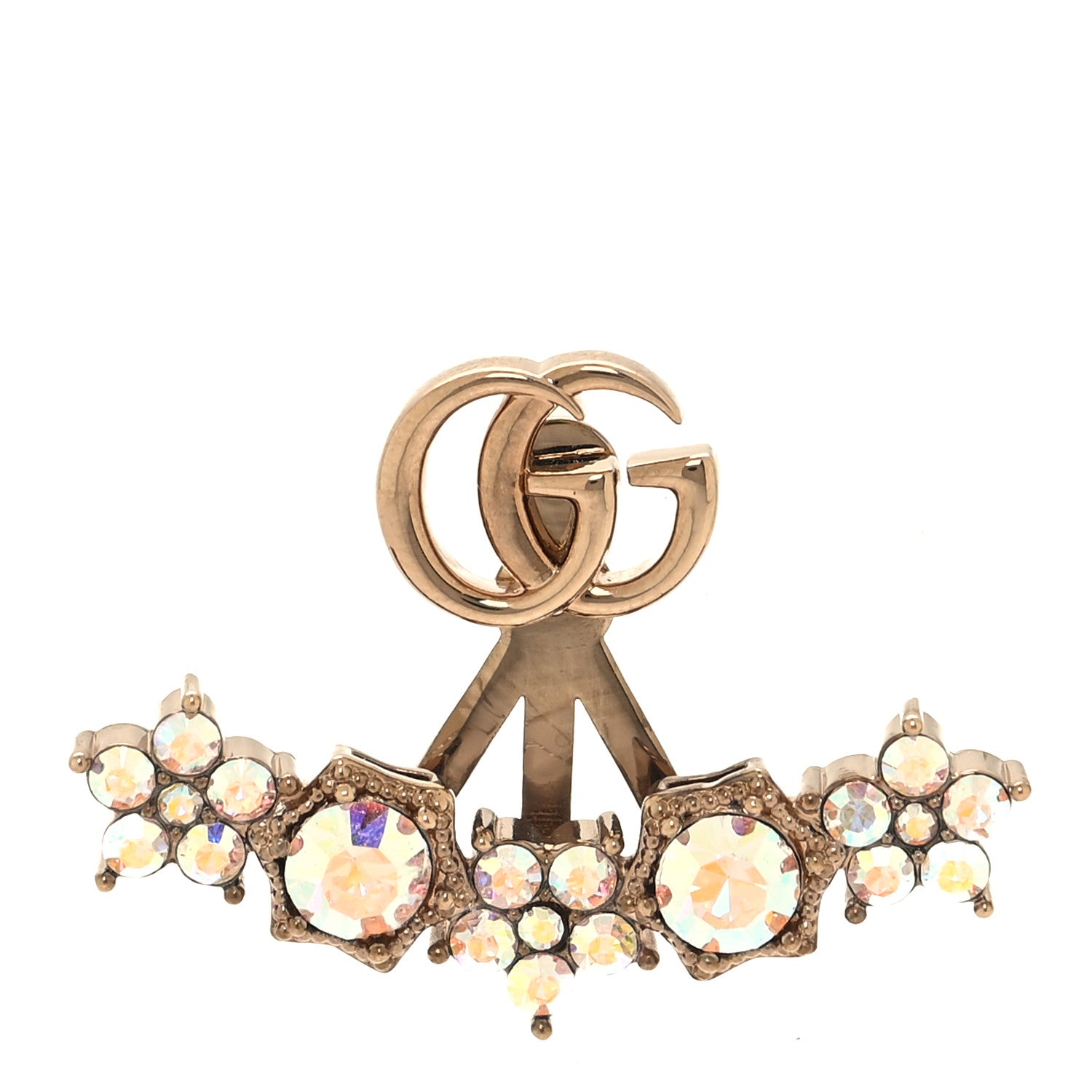 Gucci Crystal Single GG Earring Aurora Gold 1 of 4