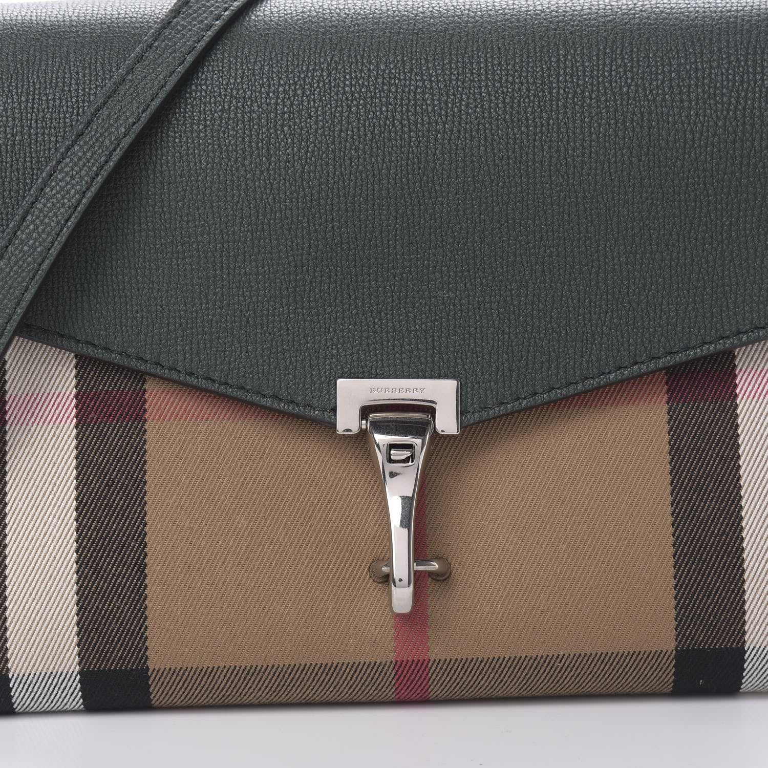 Burberry Derby Calfskin House Check Small Macken Crossbody Bag Dark Bottle Green 8 of 10
