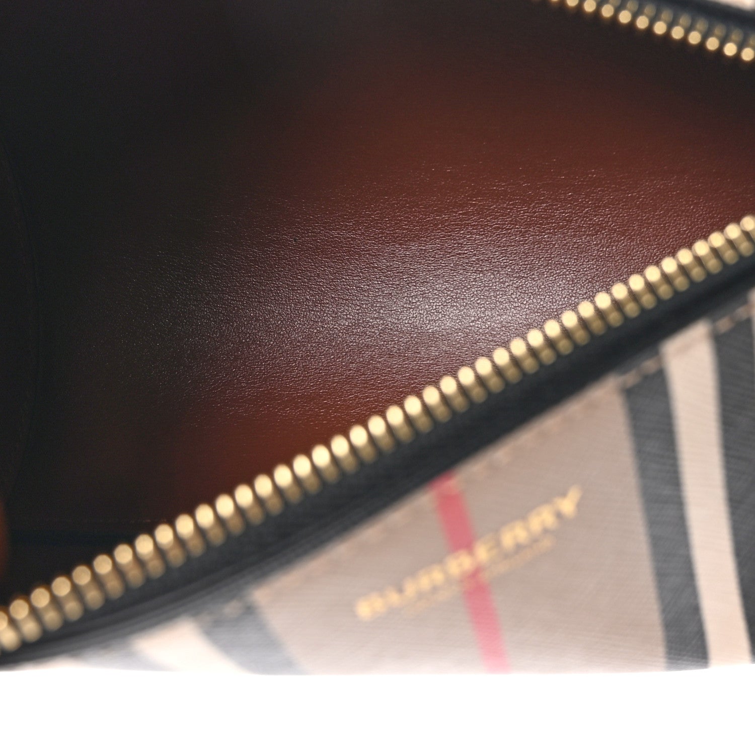 Burberry E-Canvas Calfskin Stripe Icon Barrel Bag Archive Beige 5 of 10