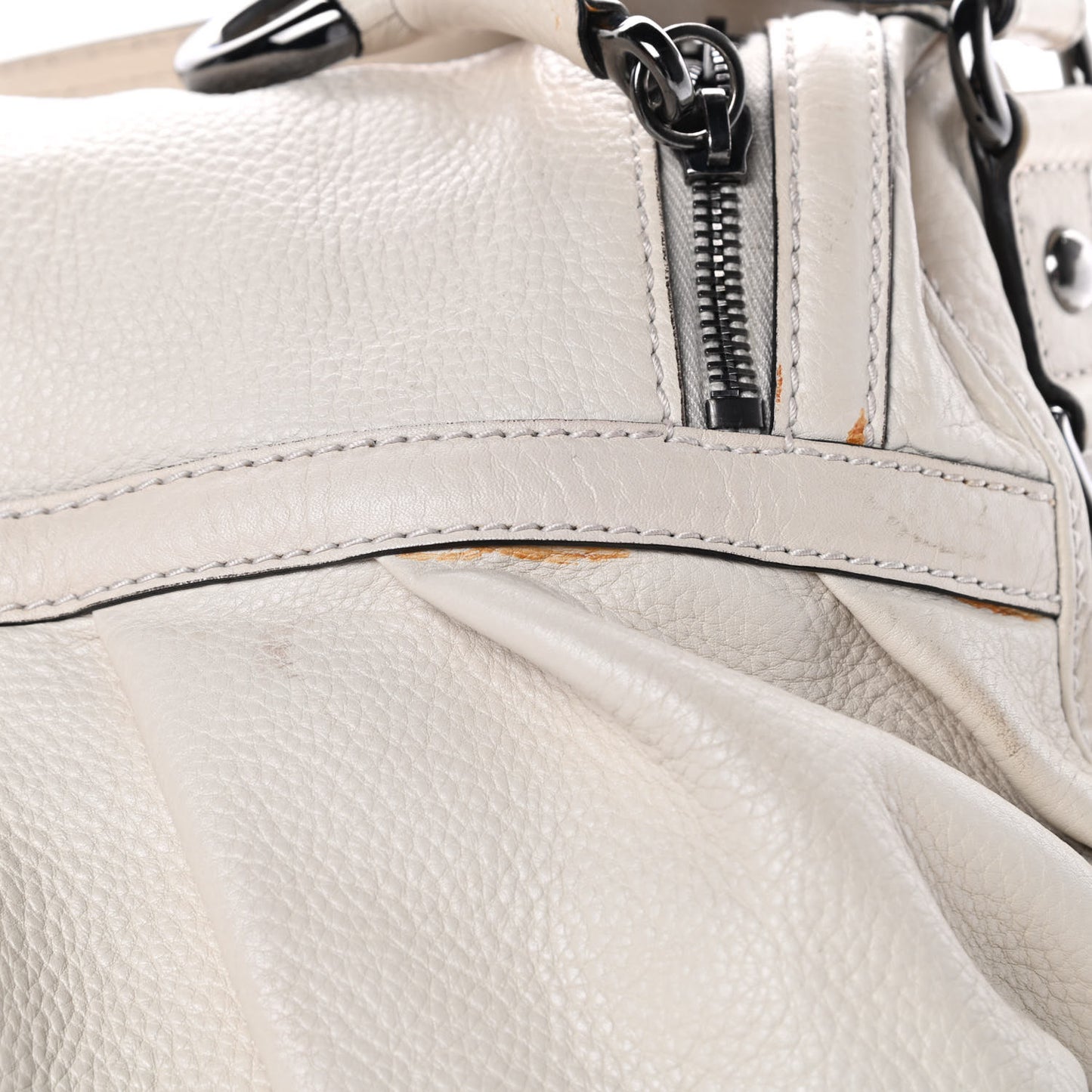 Pebbled Calfskin Medium Icon Bit Shoulder Bag Ivory