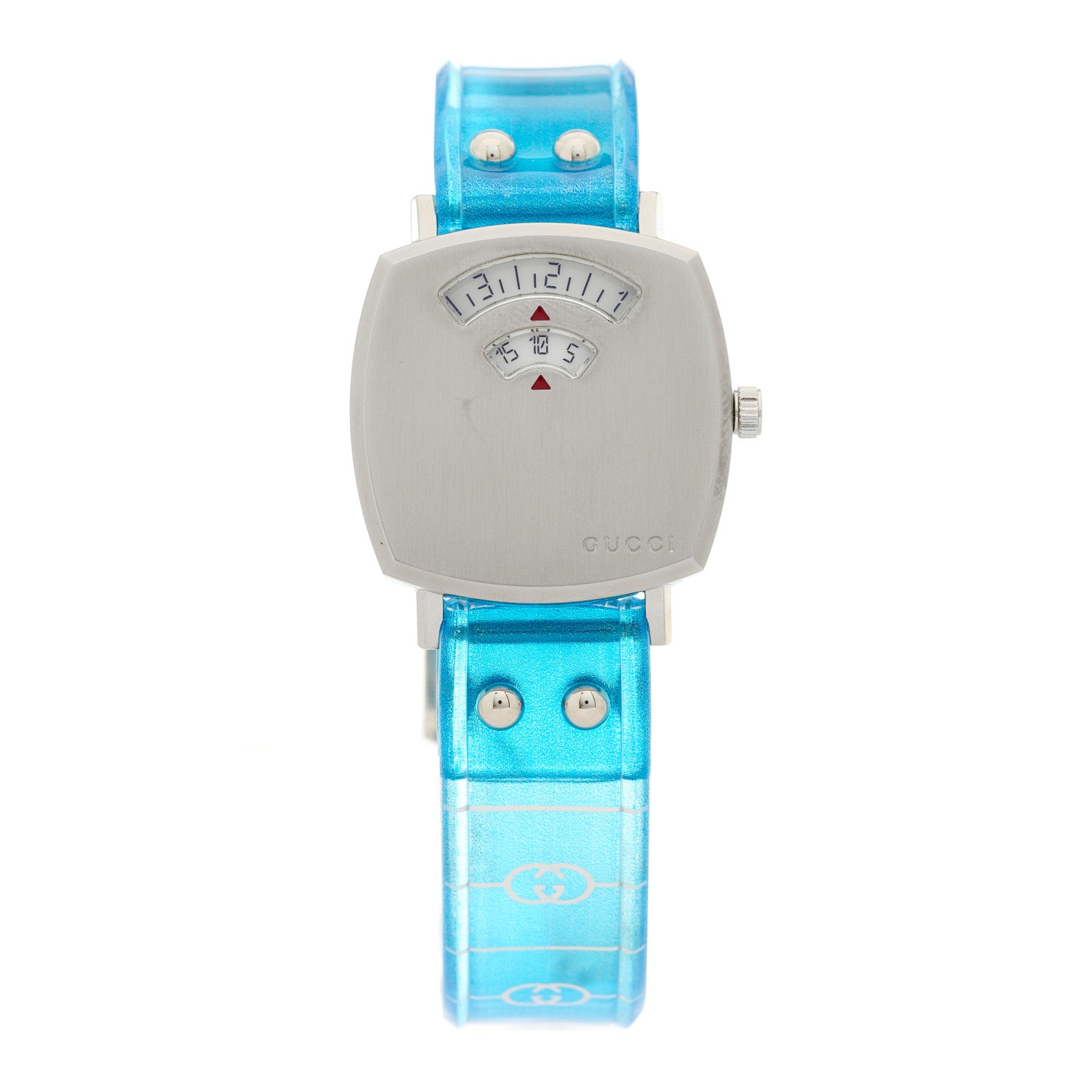 GUCCI ロゴストラップ　水色 Gucci Stainless Steel Rubber 27mm Grip Quartz Watch Blue 1532965