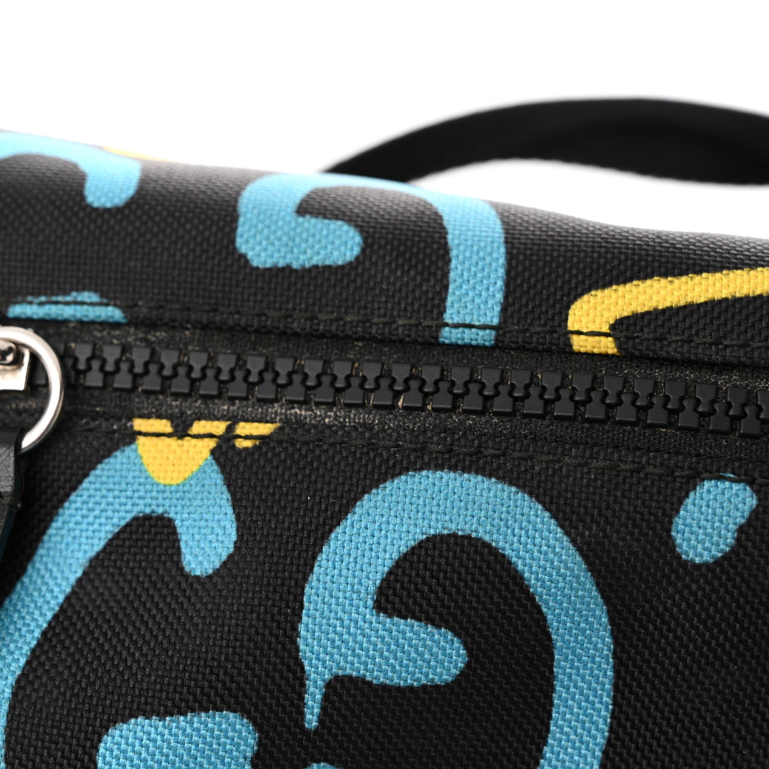 Gucci Techno Canvas GucciGhost Double Buckle Backpack Black New Acquamarine 12 of 12