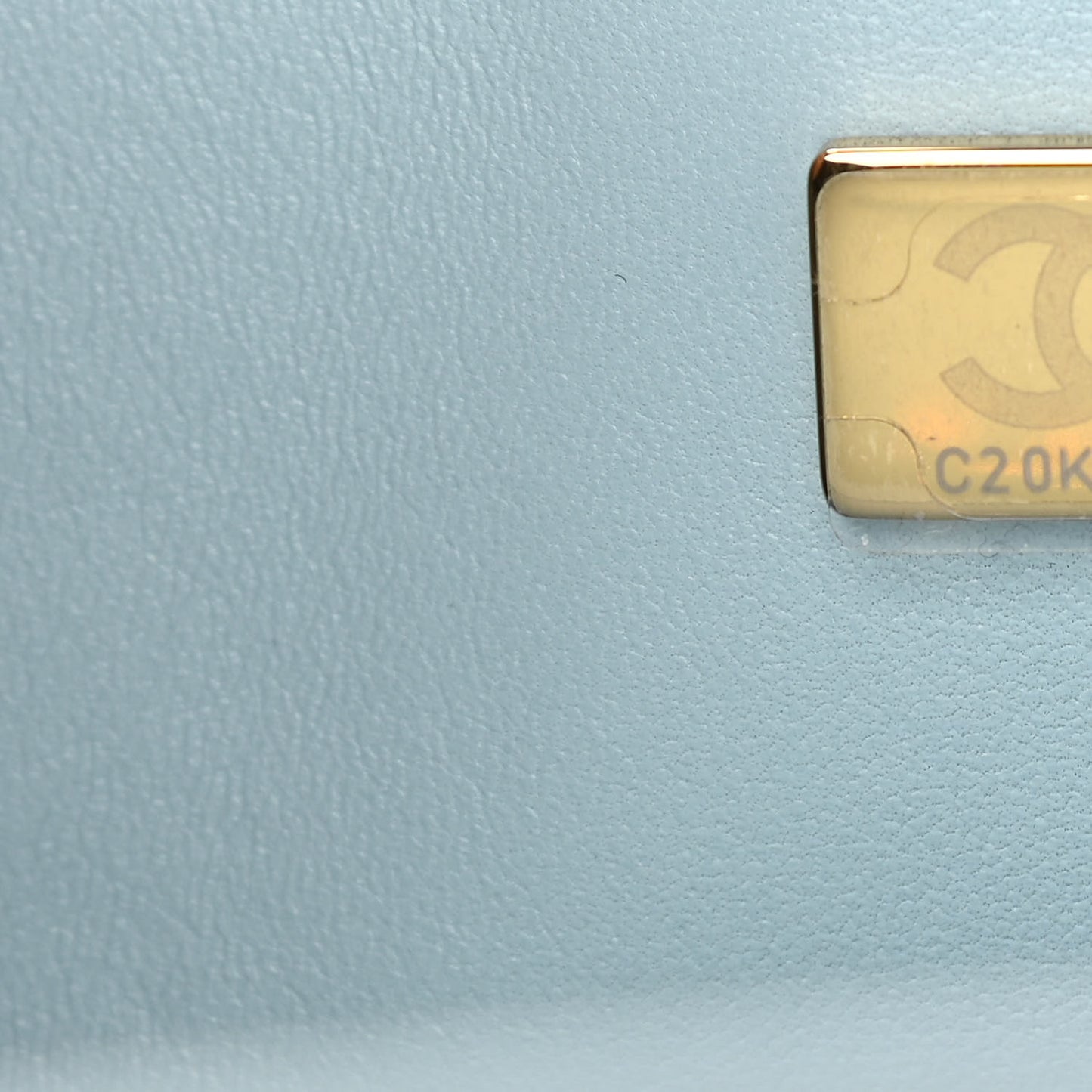 Caviar Quilted Medium Double Flap Light Blue