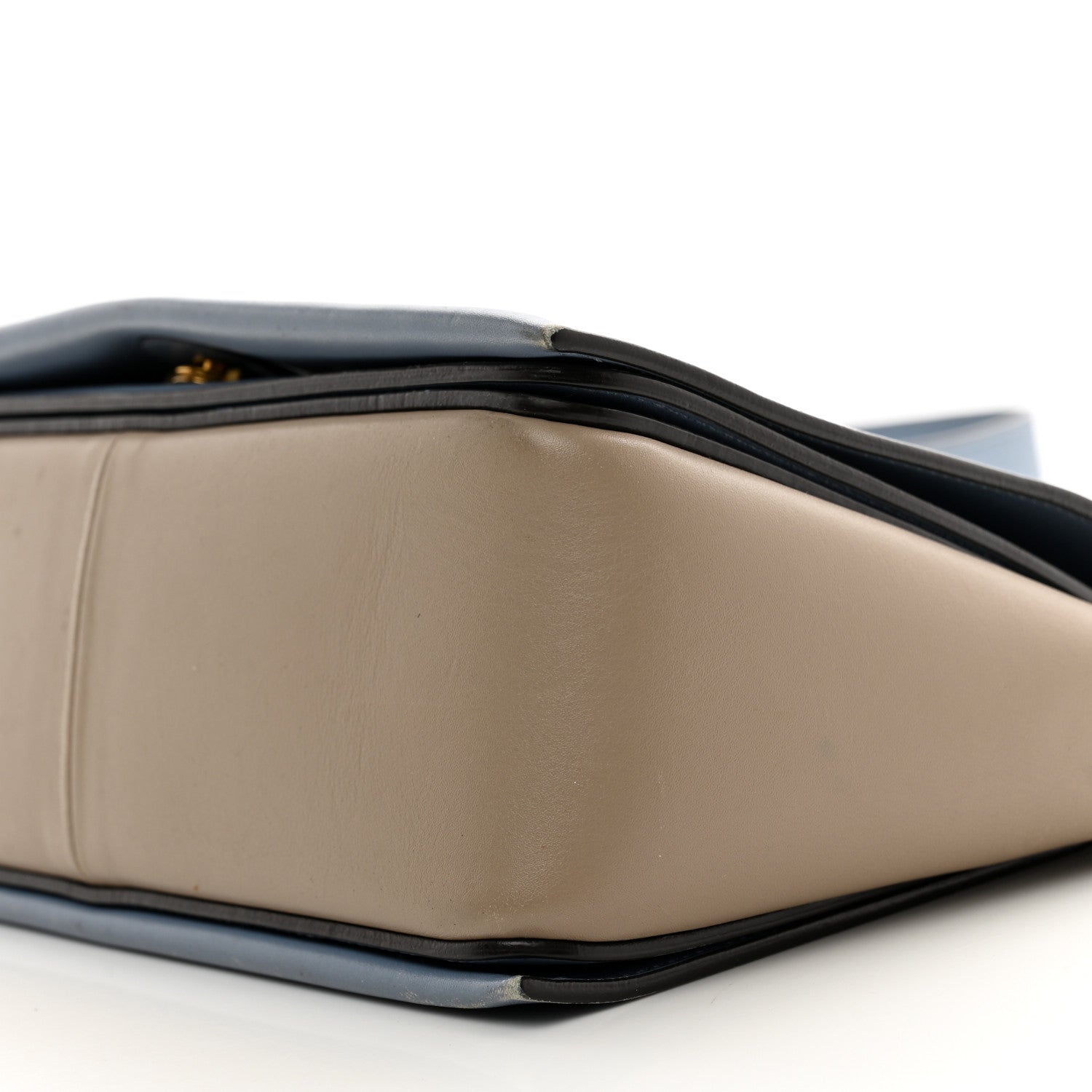 Celine Shiny Smooth Calfskin Medium Frame Shoulder Bag Blue Light Taupe 8 of 15