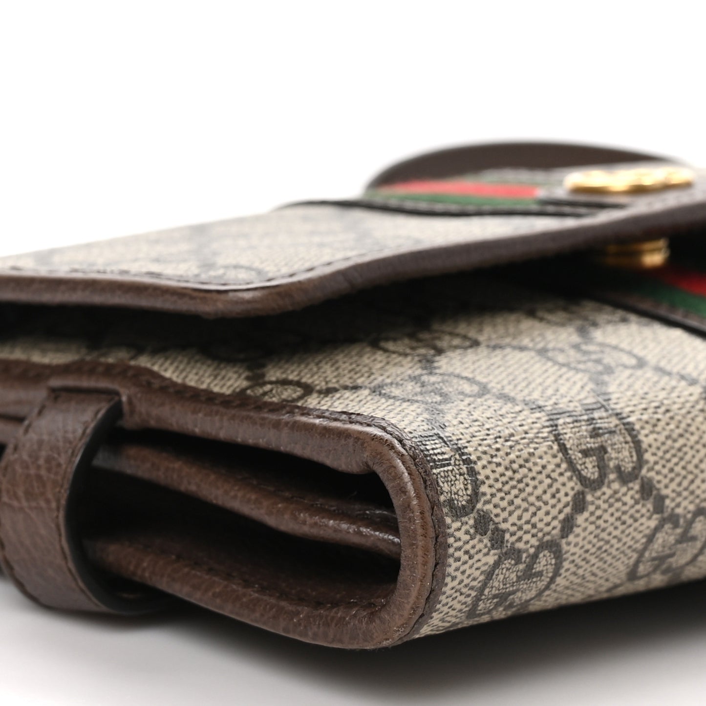 GG Supreme Monogram Web Ophidia Crossbody Wallet Beige New Acero
