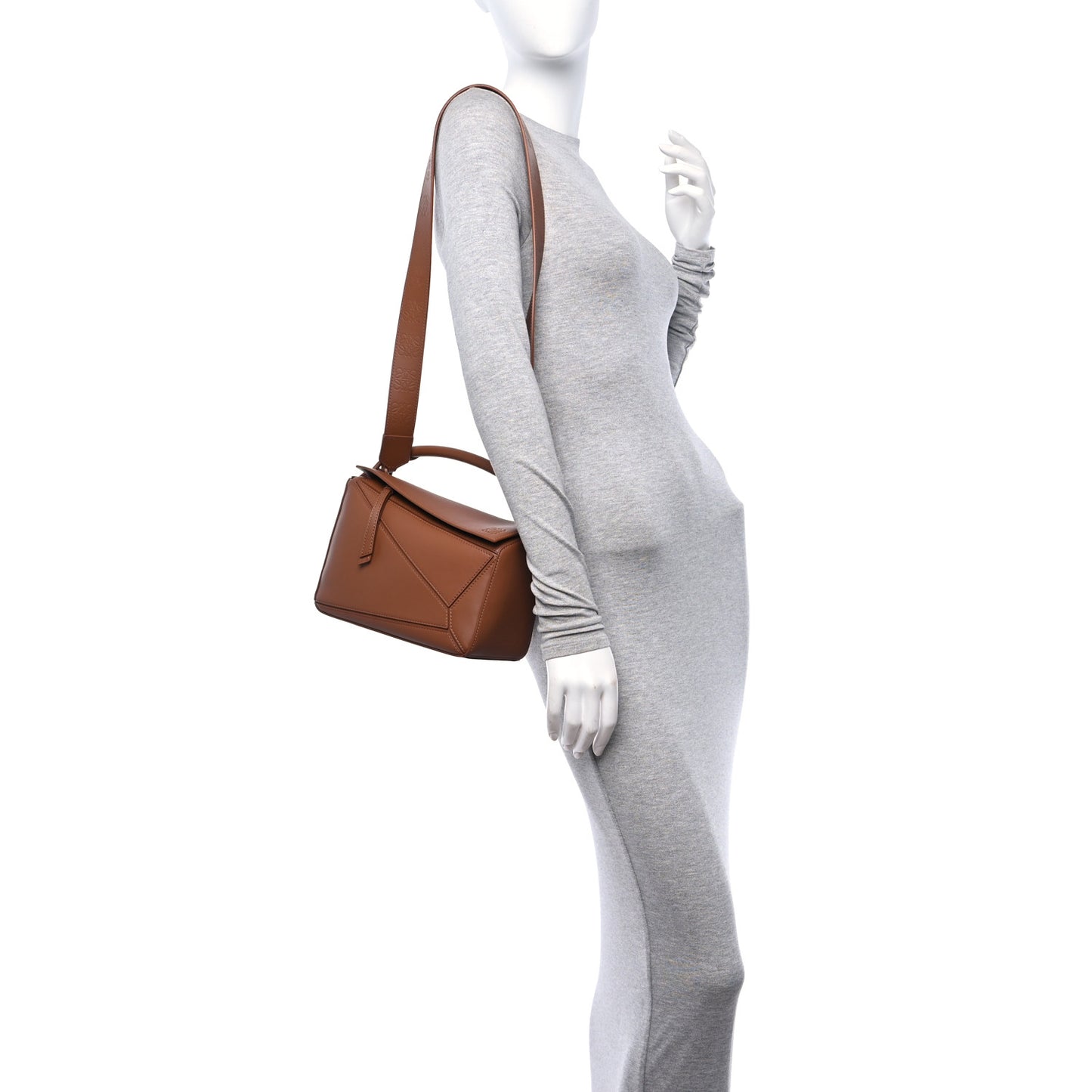 Satin Calfskin Small Puzzle Bag Pecan