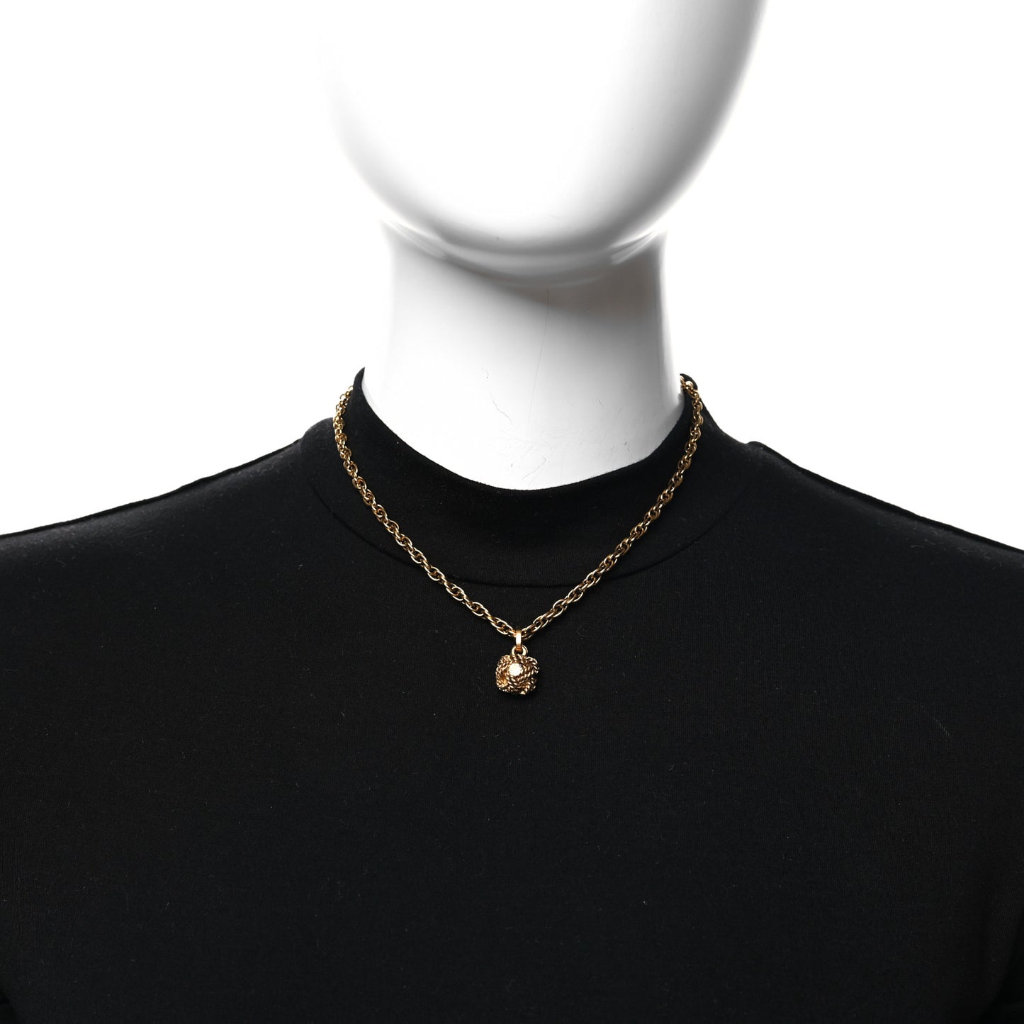 Crystal Knot Pendant Chain Necklace Gold