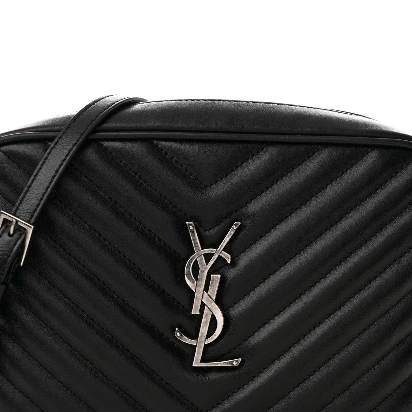 Calfskin Matelasse Monogram Lou Camera Bag Black