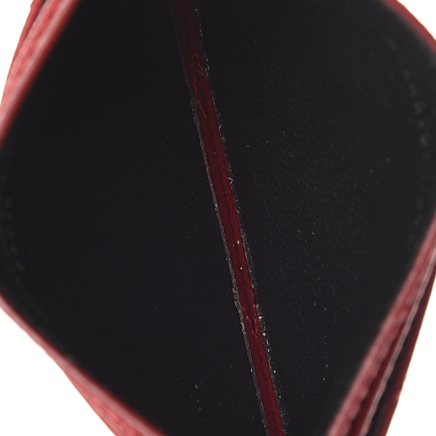 Grain De Poudre Matelasse Chevron Monogram Credit Card Case New Red