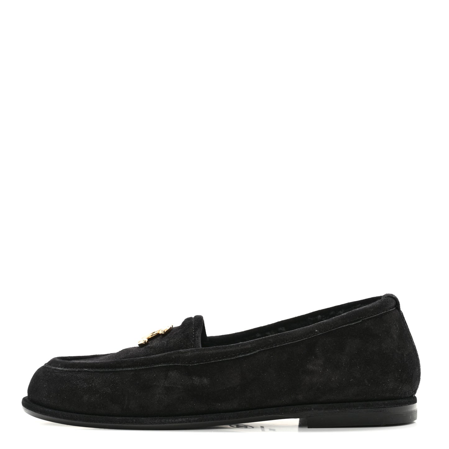 Suede Calfskin CC Loafers 36 Black